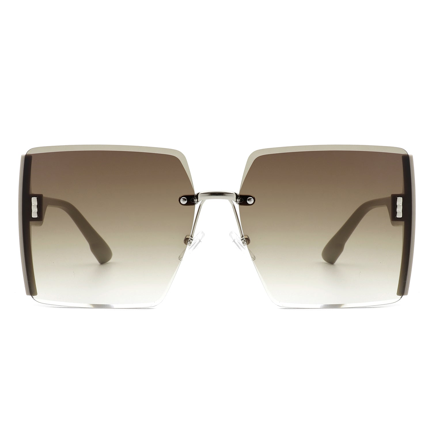 Phoenixy Square Oversize Half Frame Fashion Women Sunglasses with stylish design and UV protection.