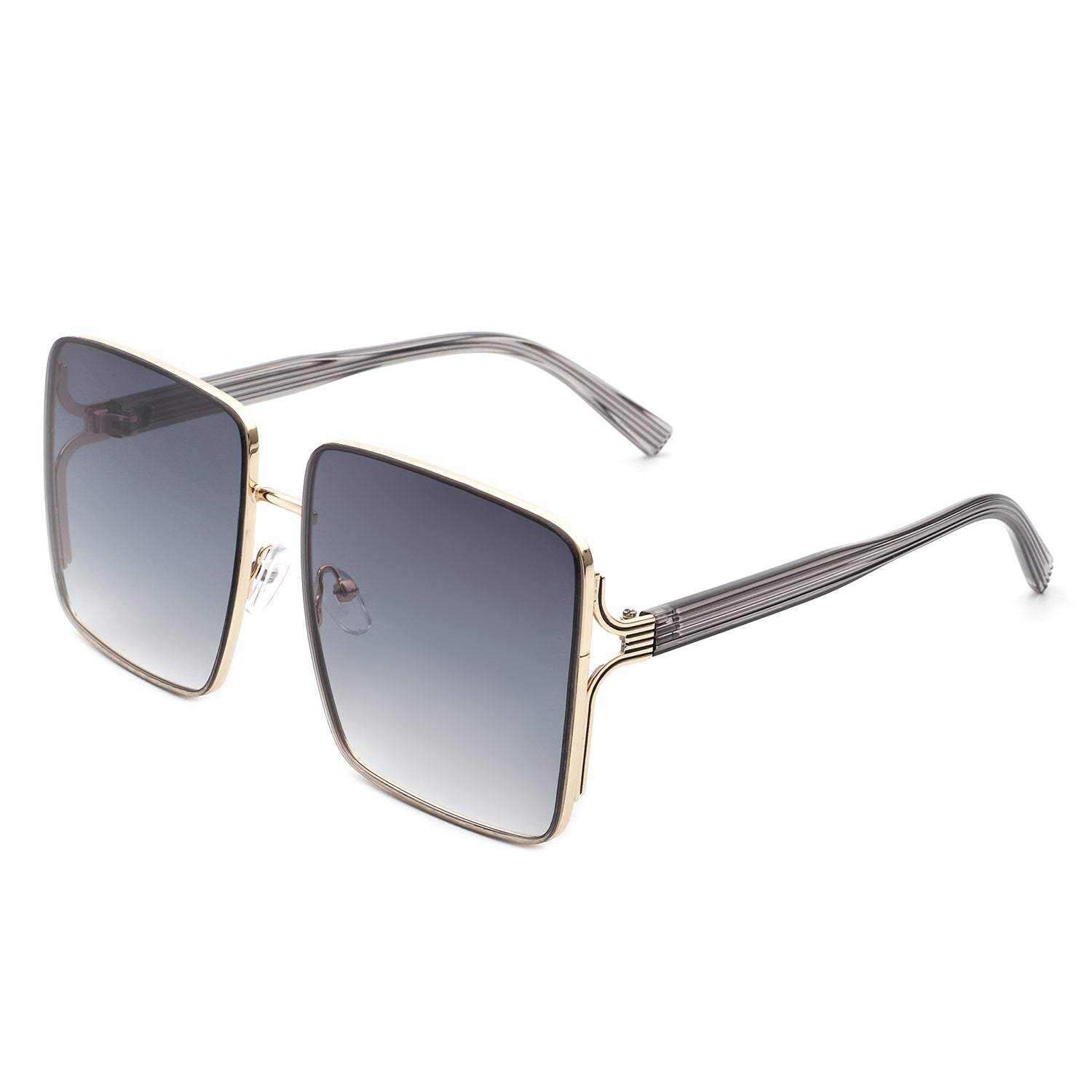 Proburg Classic Square Tinted Oversize Women Sunglasses with metal and plastic frame, featuring large tinted lenses for UV protection.