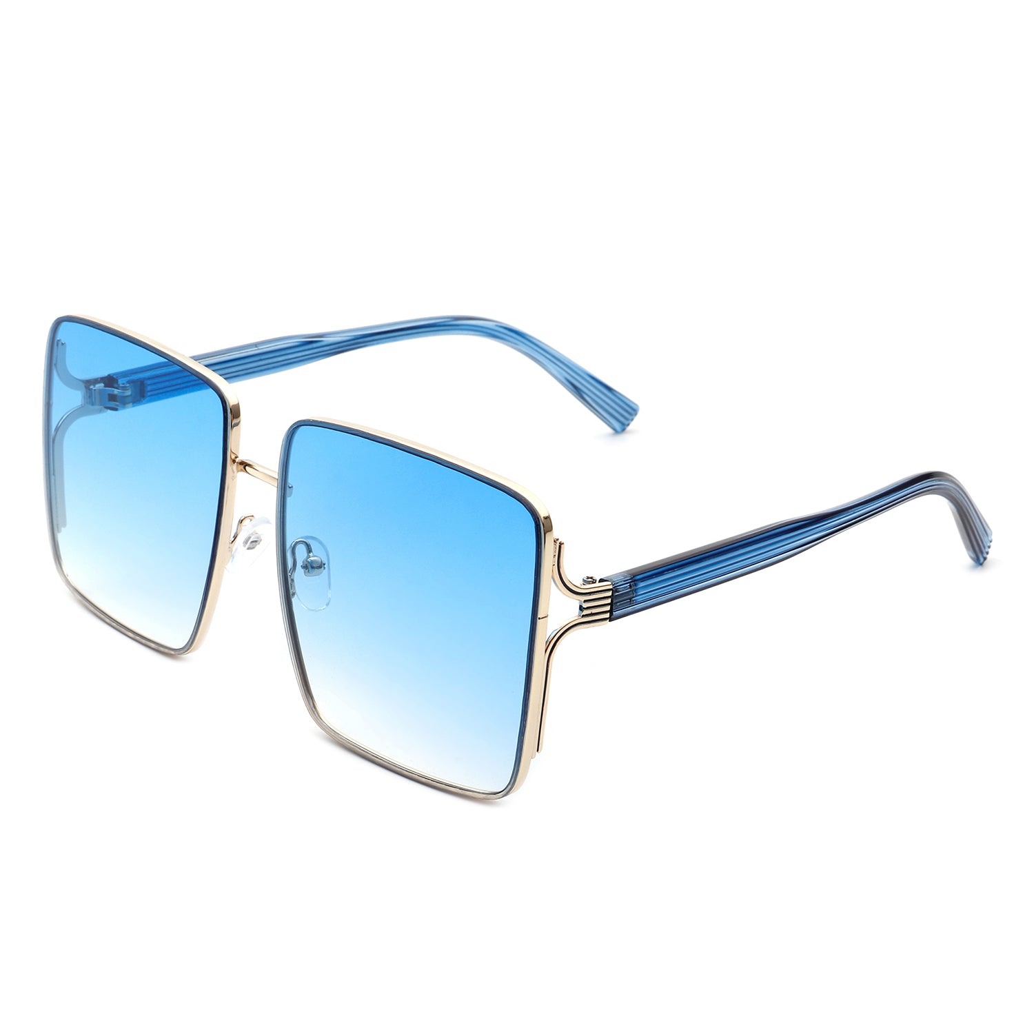 Proburg Classic Square Tinted Oversize Women Sunglasses with metal and plastic frame, featuring large tinted lenses for UV protection.