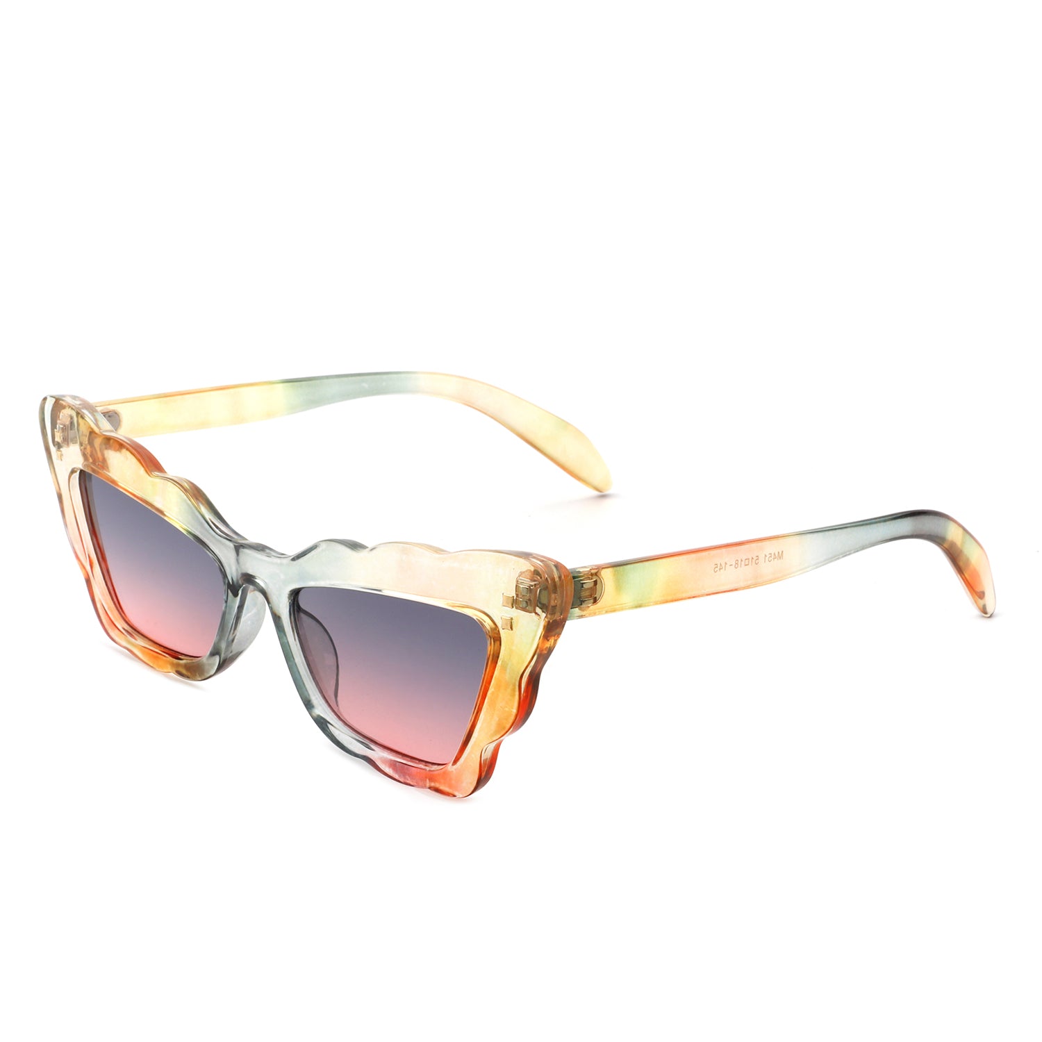 Radiance Women Irregular Butterfly Wavy Frame Tinted Fashion Cat Eye sunglasses with a stylish design and UV protection.