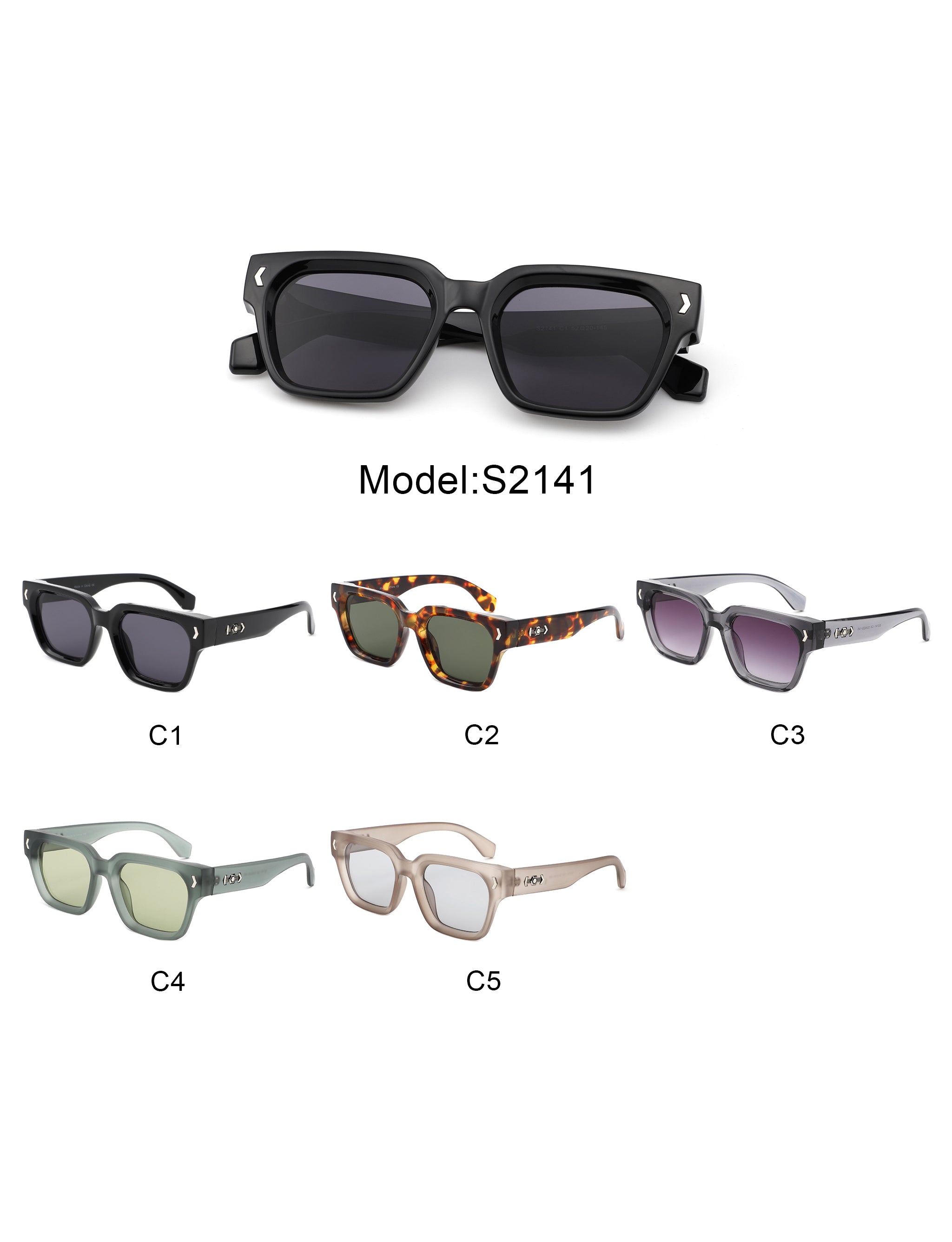 Rutrary Retro Thick Frame Fashion Square Sunglasses with stylish design and polycarbonate lenses, perfect for sun protection.