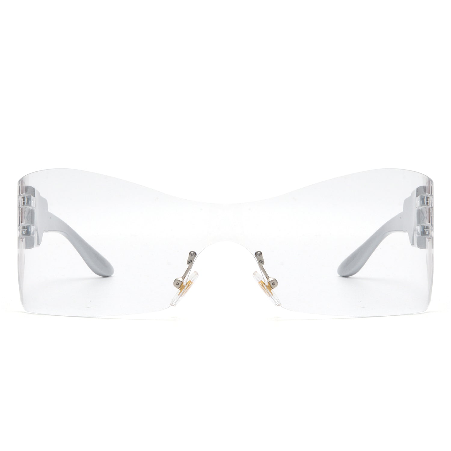 Sable Futuristic Square Mirrored Flat Top Wrap Around Sunglasses showcasing a sleek design with reflective lenses and a sturdy plastic frame.