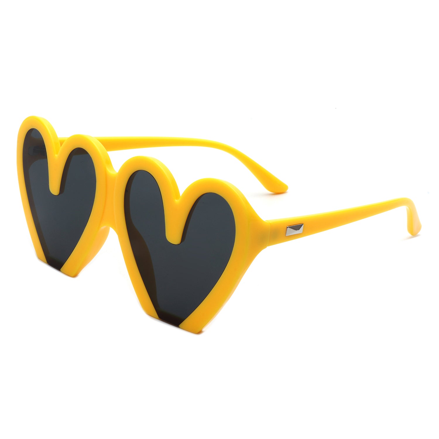 Skylette Heart Shaped Oversized Party Fashion Sunglasses with a stylish heart design and large lenses, perfect for summer events.