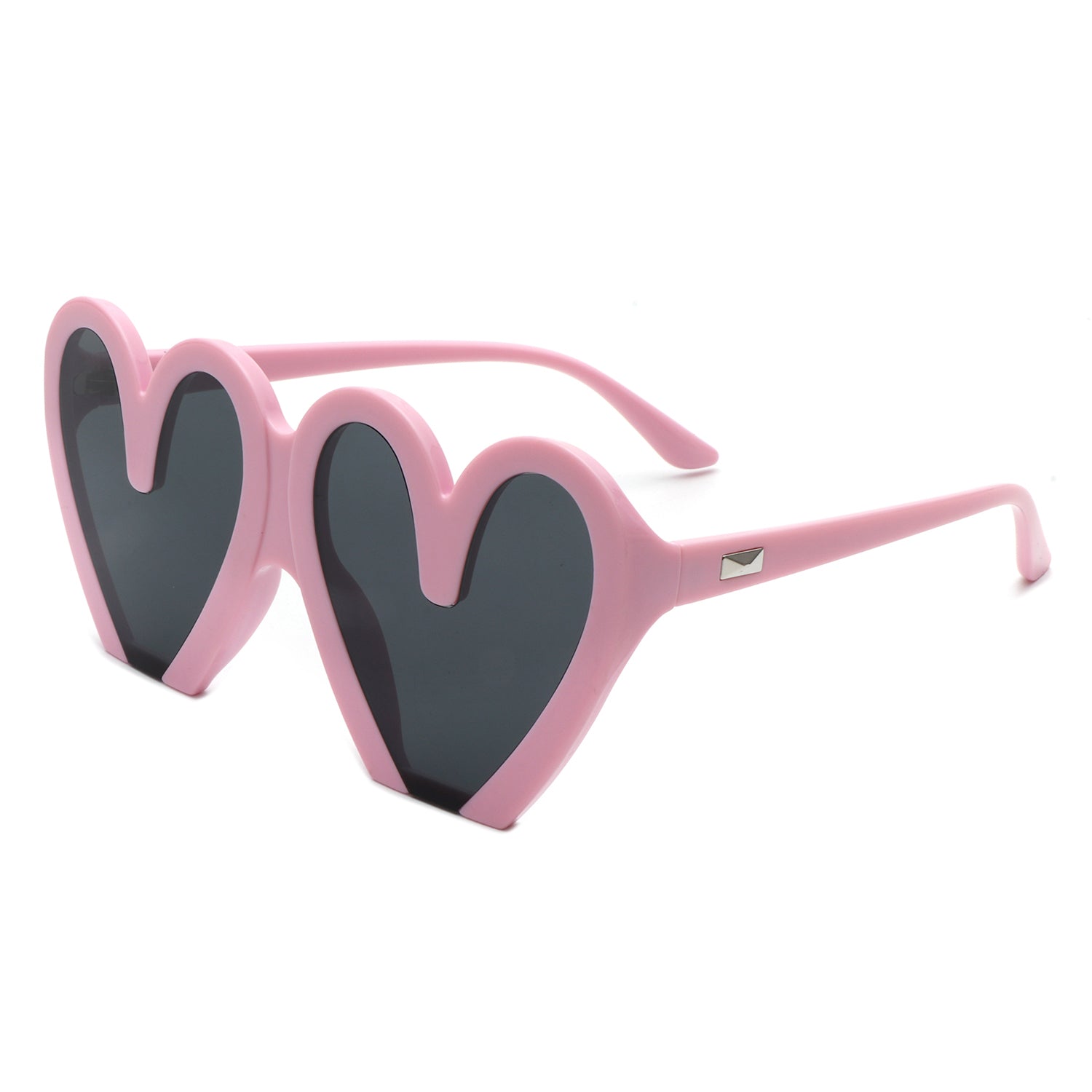 Skylette Heart Shaped Oversized Party Fashion Sunglasses with a stylish heart design and large lenses, perfect for summer events.
