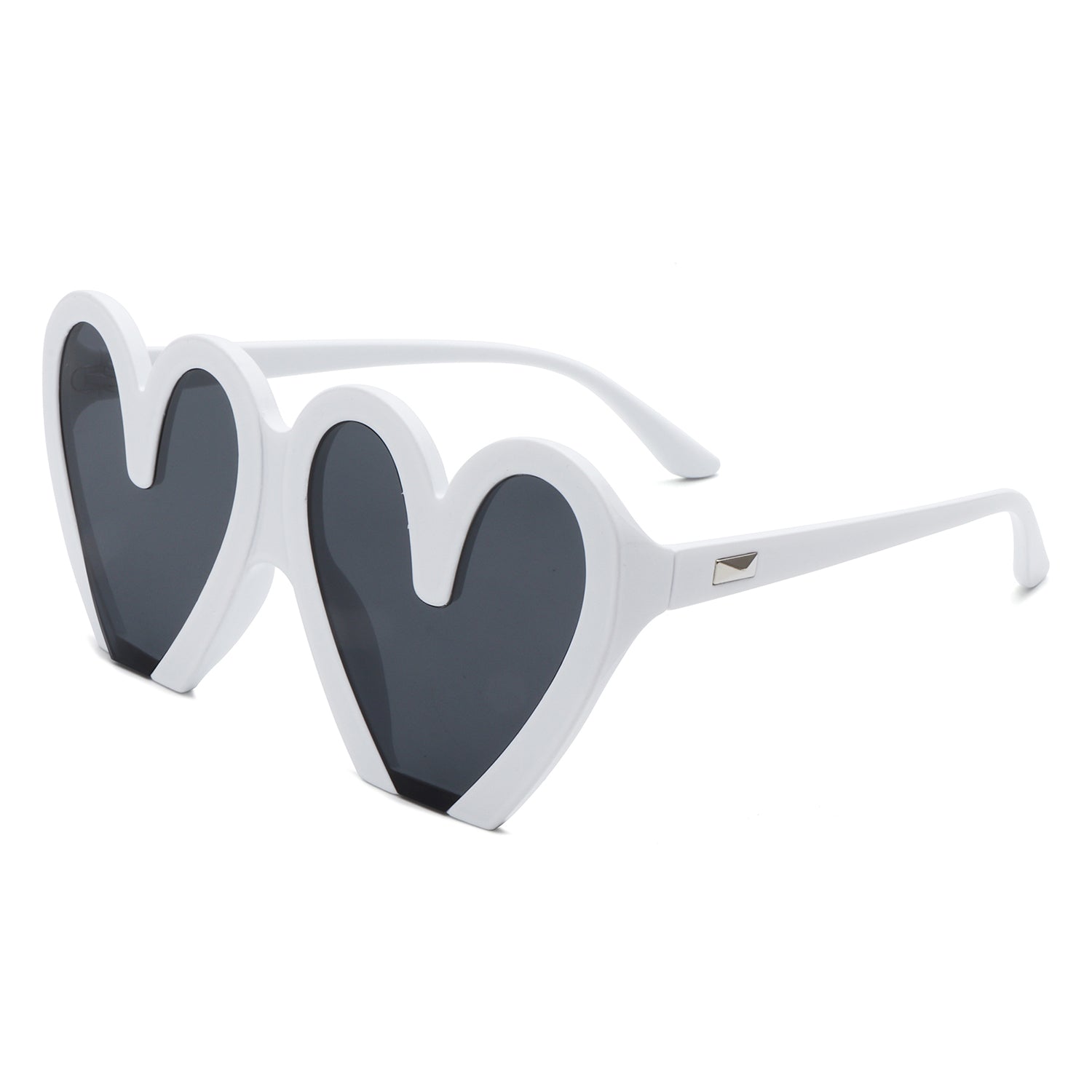 Skylette Heart Shaped Oversized Party Fashion Sunglasses with a stylish heart design and large lenses, perfect for summer events.