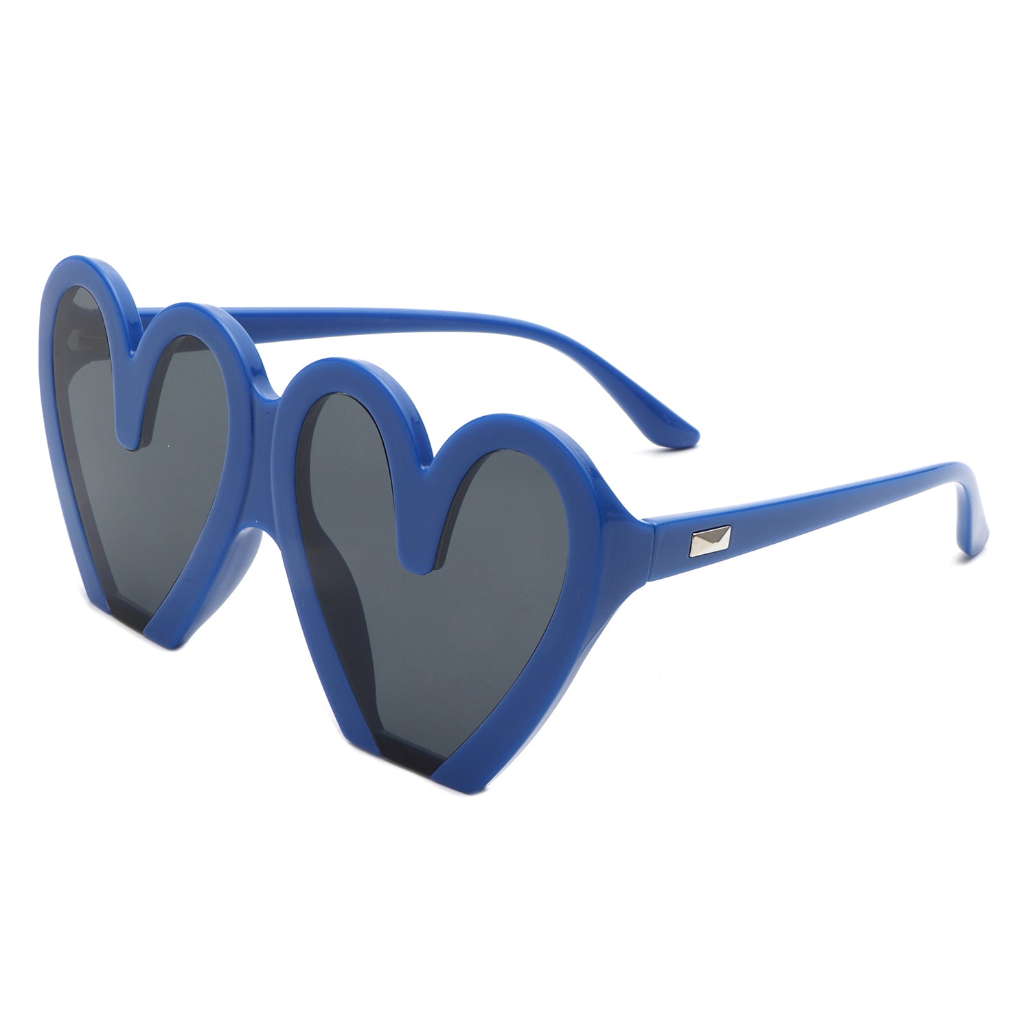 Skylette Heart Shaped Oversized Party Fashion Sunglasses with a stylish heart design and large lenses, perfect for summer events.