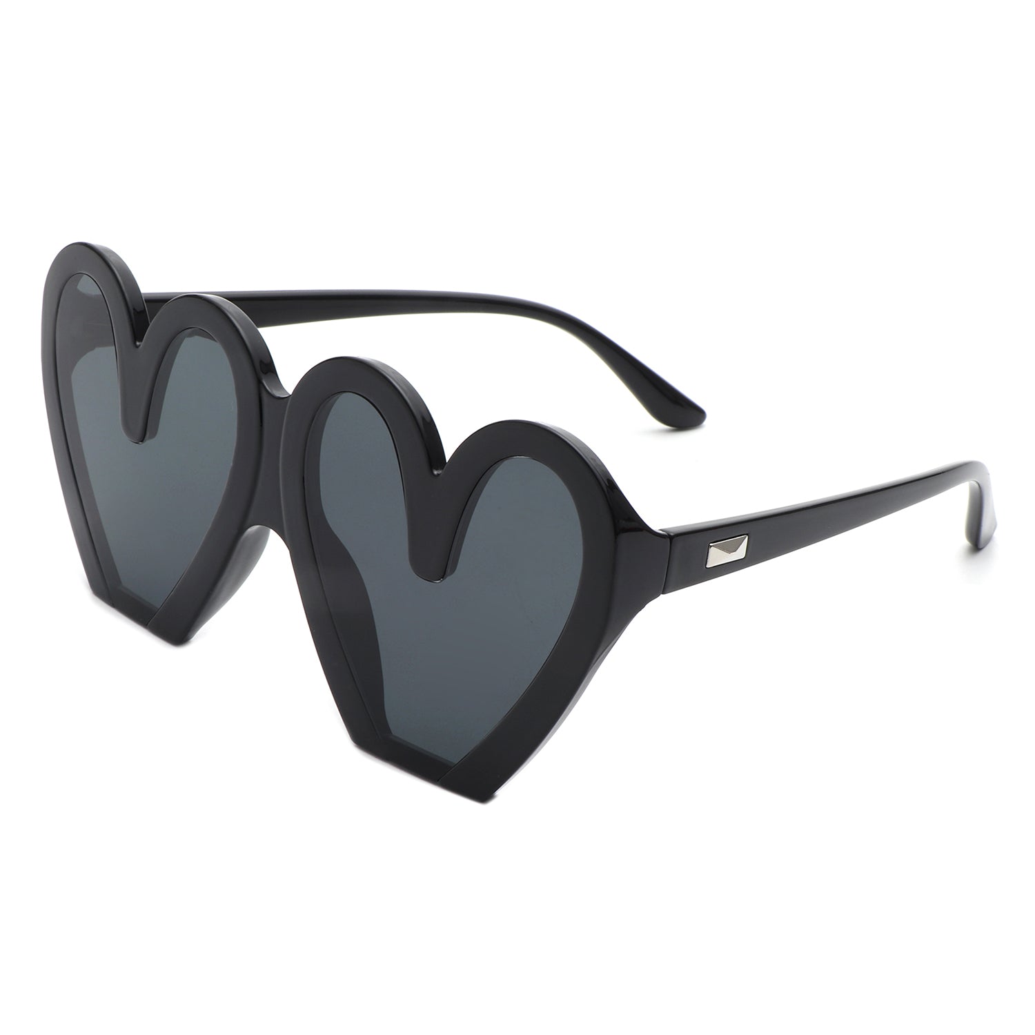 Skylette Heart Shaped Oversized Party Fashion Sunglasses with a stylish heart design and large lenses, perfect for summer events.