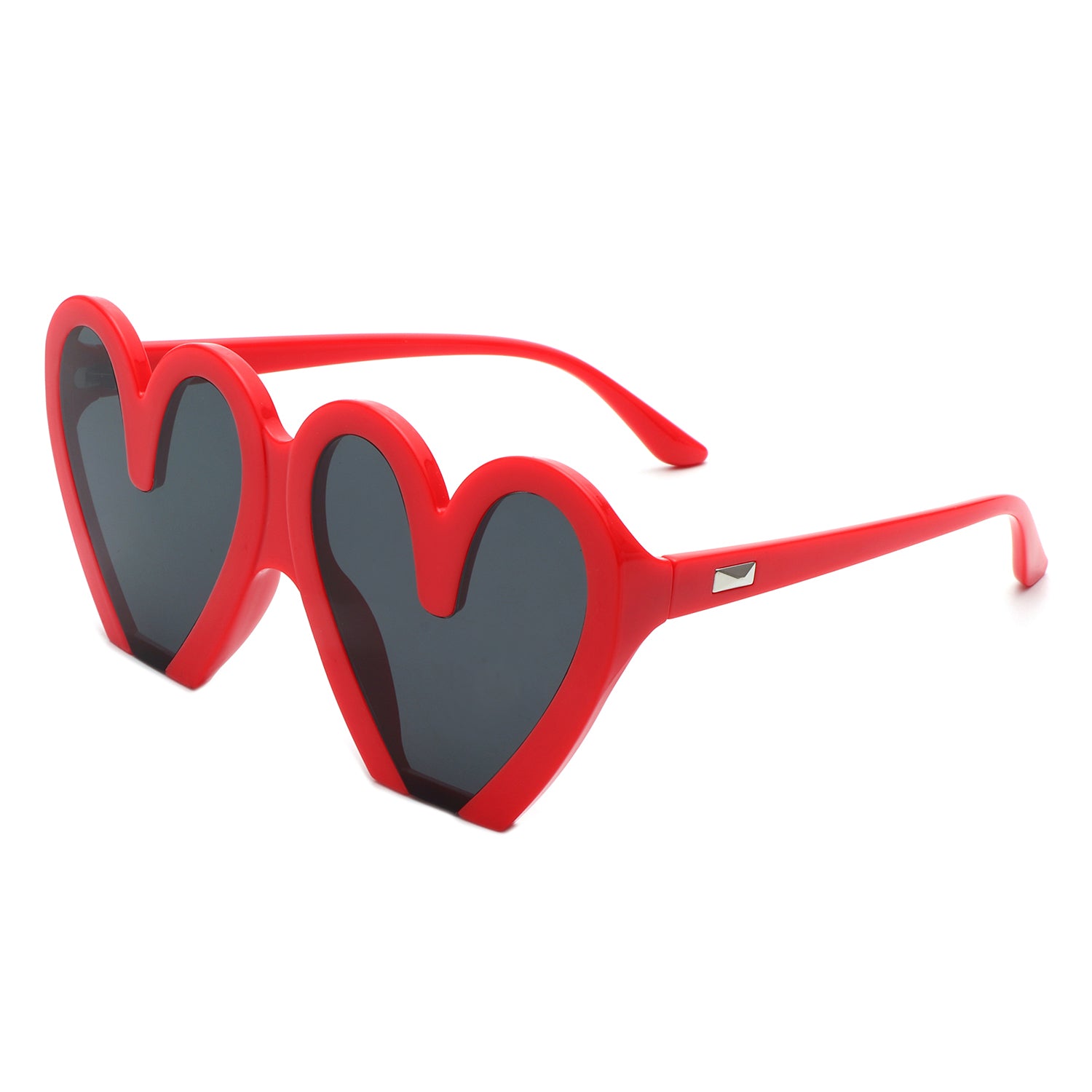Skylette Heart Shaped Oversized Party Fashion Sunglasses with a stylish heart design and large lenses, perfect for summer events.