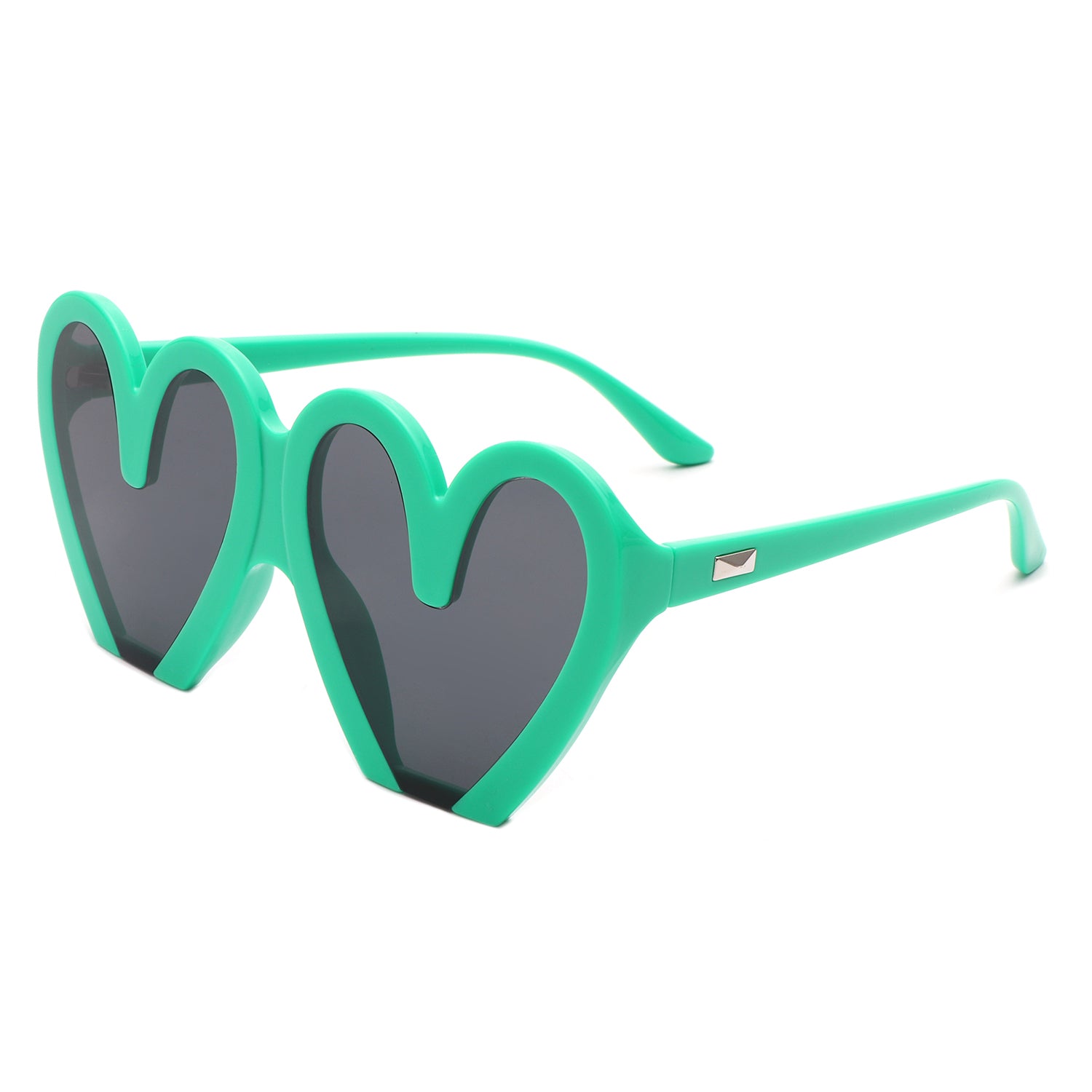 Skylette Heart Shaped Oversized Party Fashion Sunglasses with a stylish heart design and large lenses, perfect for summer events.