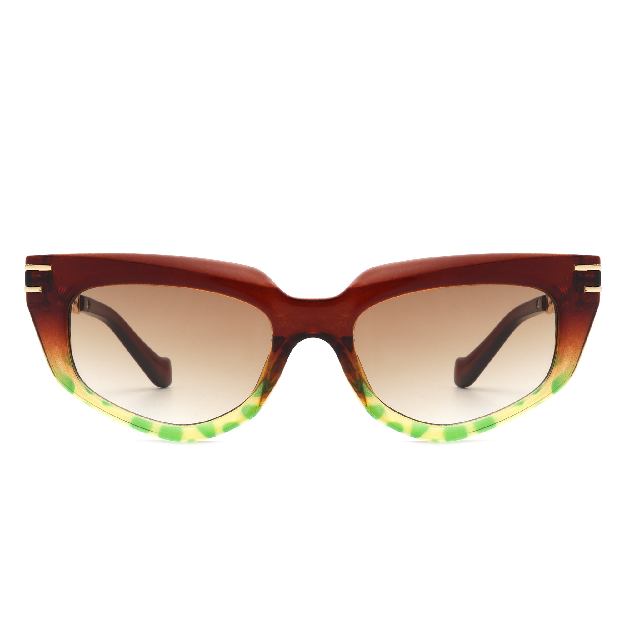 Skylight Women's Cat Eye Sunglasses featuring a chic chain link design, plastic and metal frame, and UV protection.