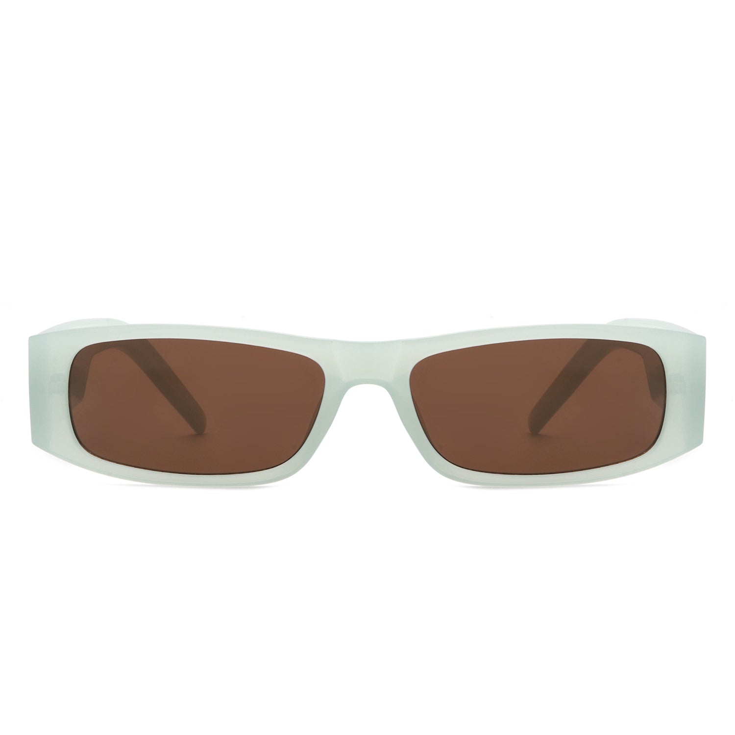 Skyrider Retro Rectangle Narrow Square Slim Sunglasses with a stylish design and UV protection features.