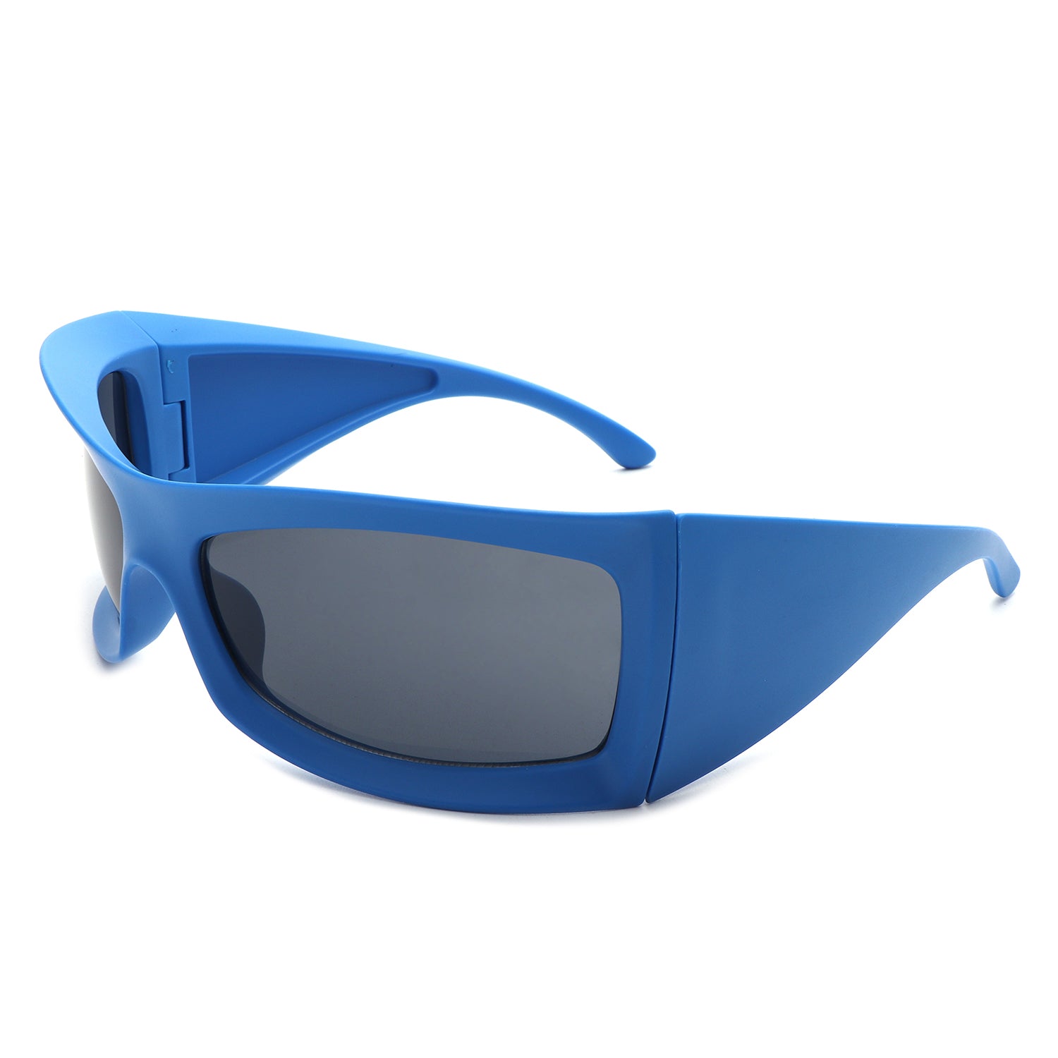 Skytalon Retro Square Chunky Wrap Around Sunglasses with a bold design, showcasing a plastic frame and PC lenses, perfect for sun protection.