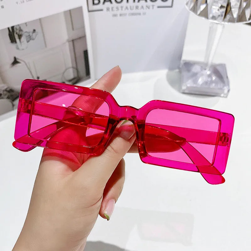 Small Frame Rectangle Sunglasses by FANHUN, featuring a stylish design and UV400 protection, perfect for women.