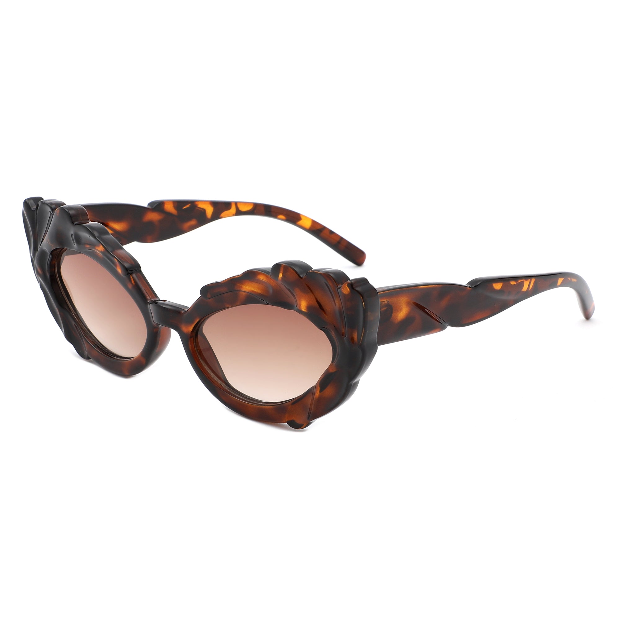 A pair of Snapp Modern Sculpted Cat Eye Women's Sunglasses with a sleek design, showcasing the upswept edges and stylish frame.