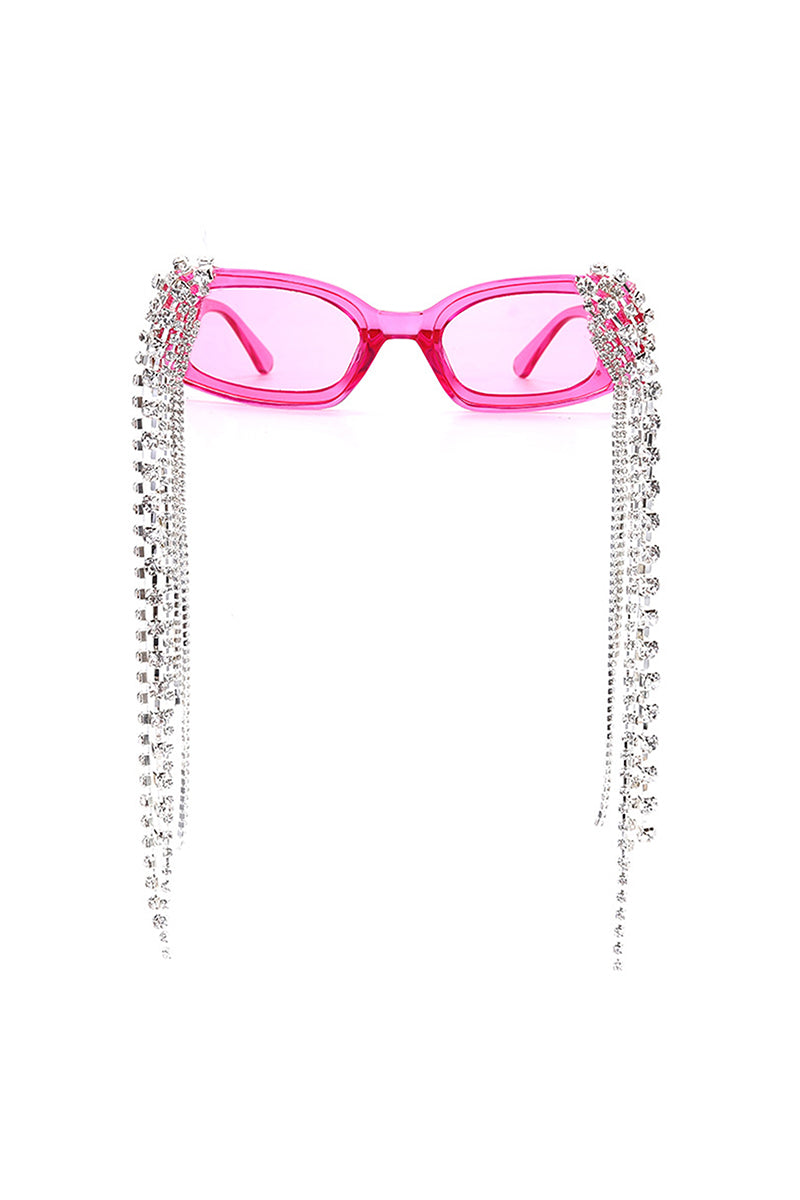 Thyria Modern Luxury Rhinestone Chi Rectangle Women's Sunglasses featuring stylish rhinestone embellishments and a chic rectangle design.