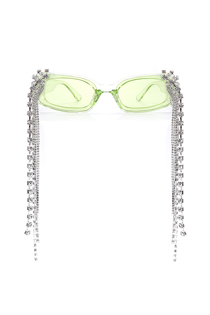 Thyria Modern Luxury Rhinestone Chi Rectangle Women's Sunglasses featuring stylish rhinestone embellishments and a chic rectangle design.