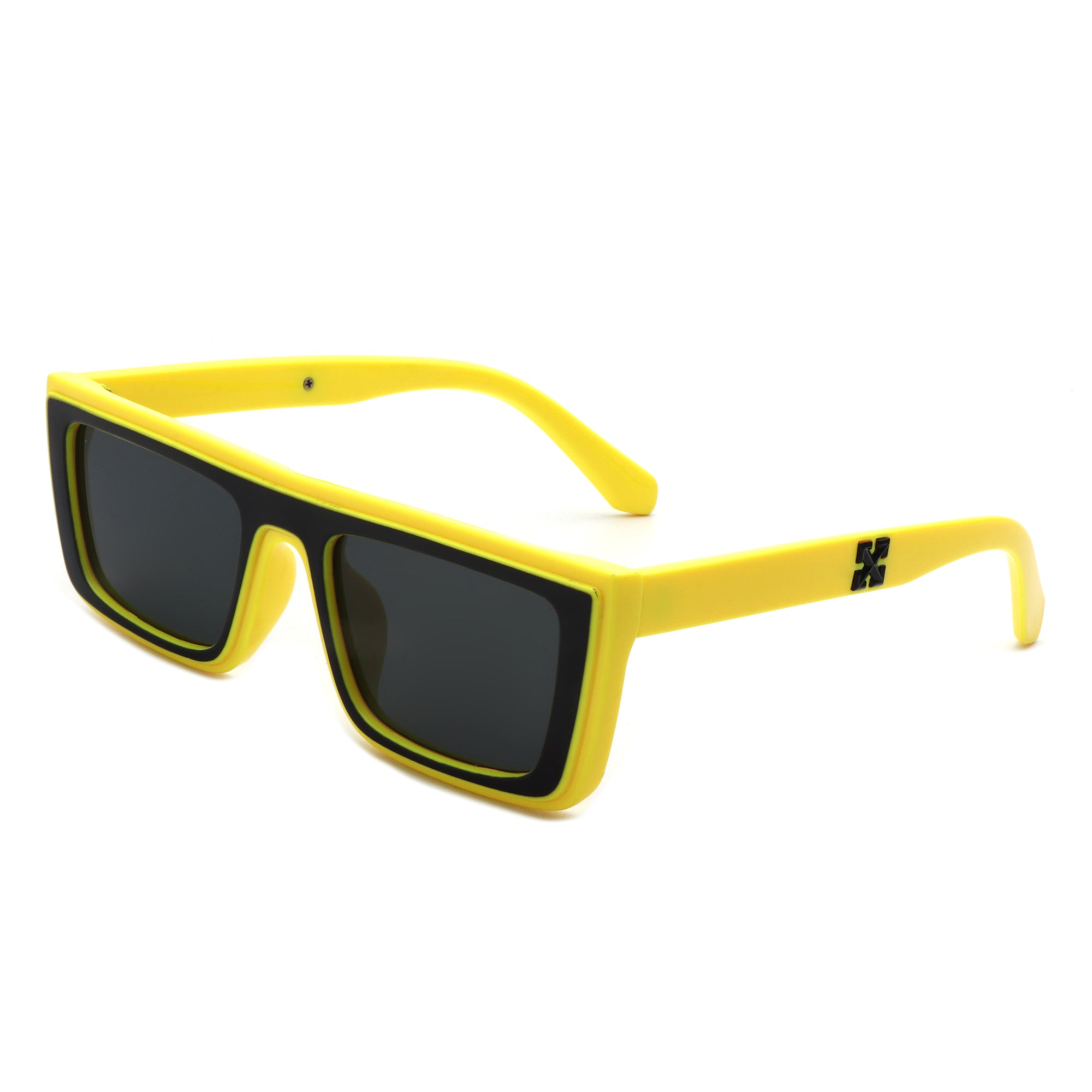 Tybalt Retro Rectangle Square Flat Top Sunglasses featuring a stylish flat top design and square frame, ideal for sun protection.