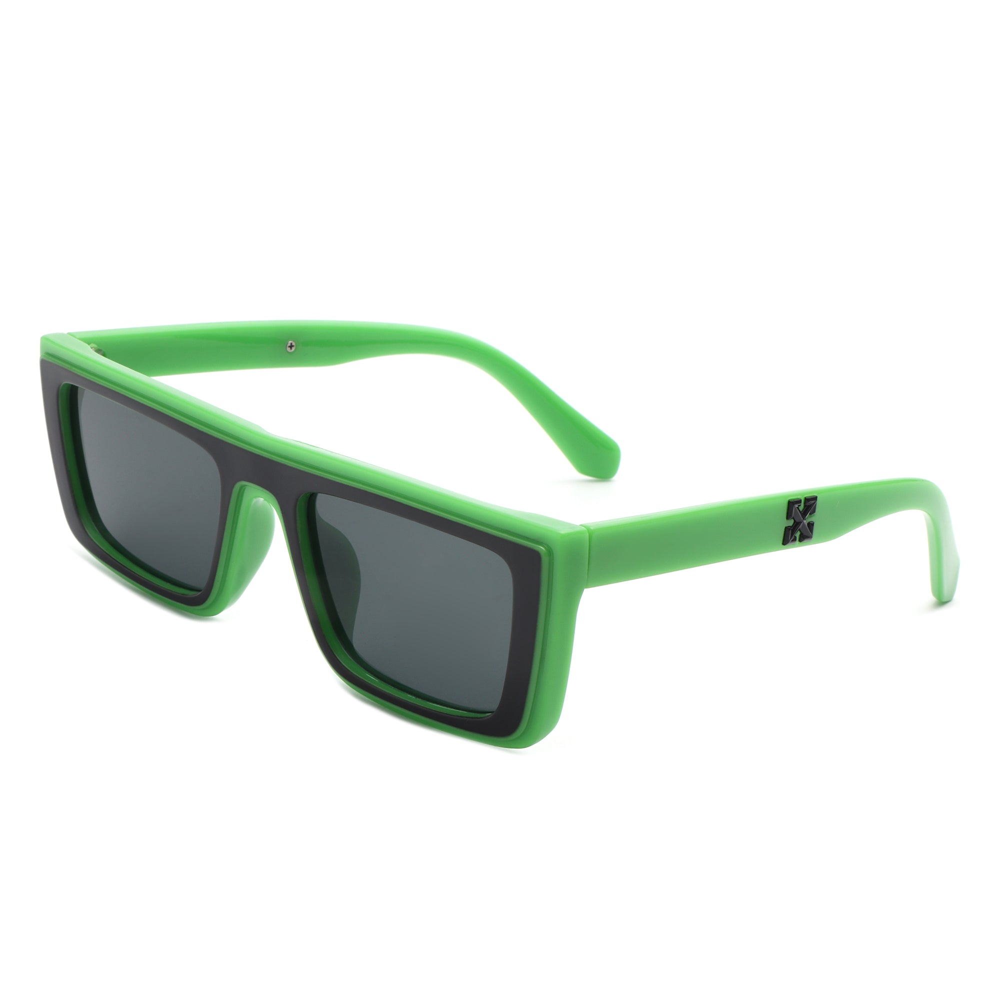 Tybalt Retro Rectangle Square Flat Top Sunglasses featuring a stylish flat top design and square frame, ideal for sun protection.