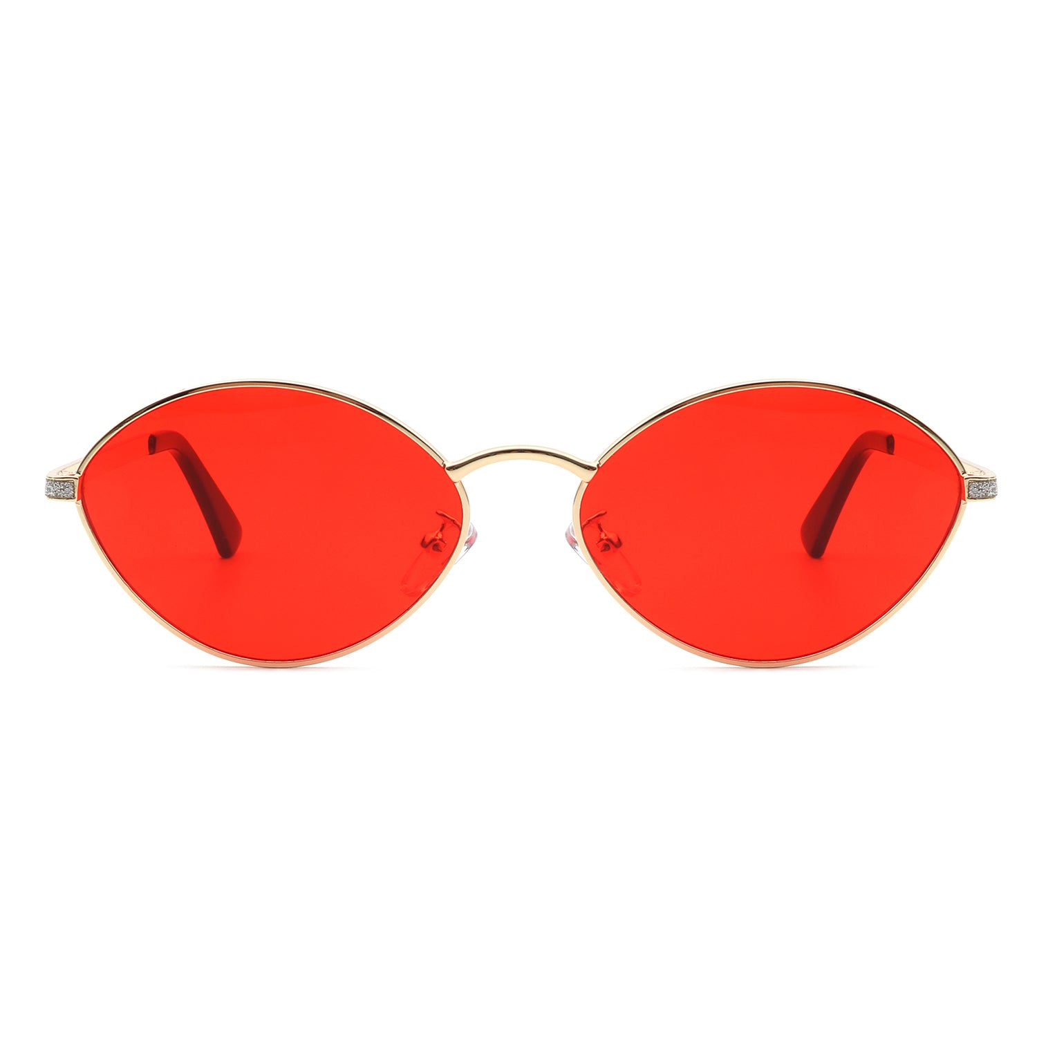 Ufril Oval Retro Geometric Round Glitter Fashion Sunglasses with a stylish design and UV protection.