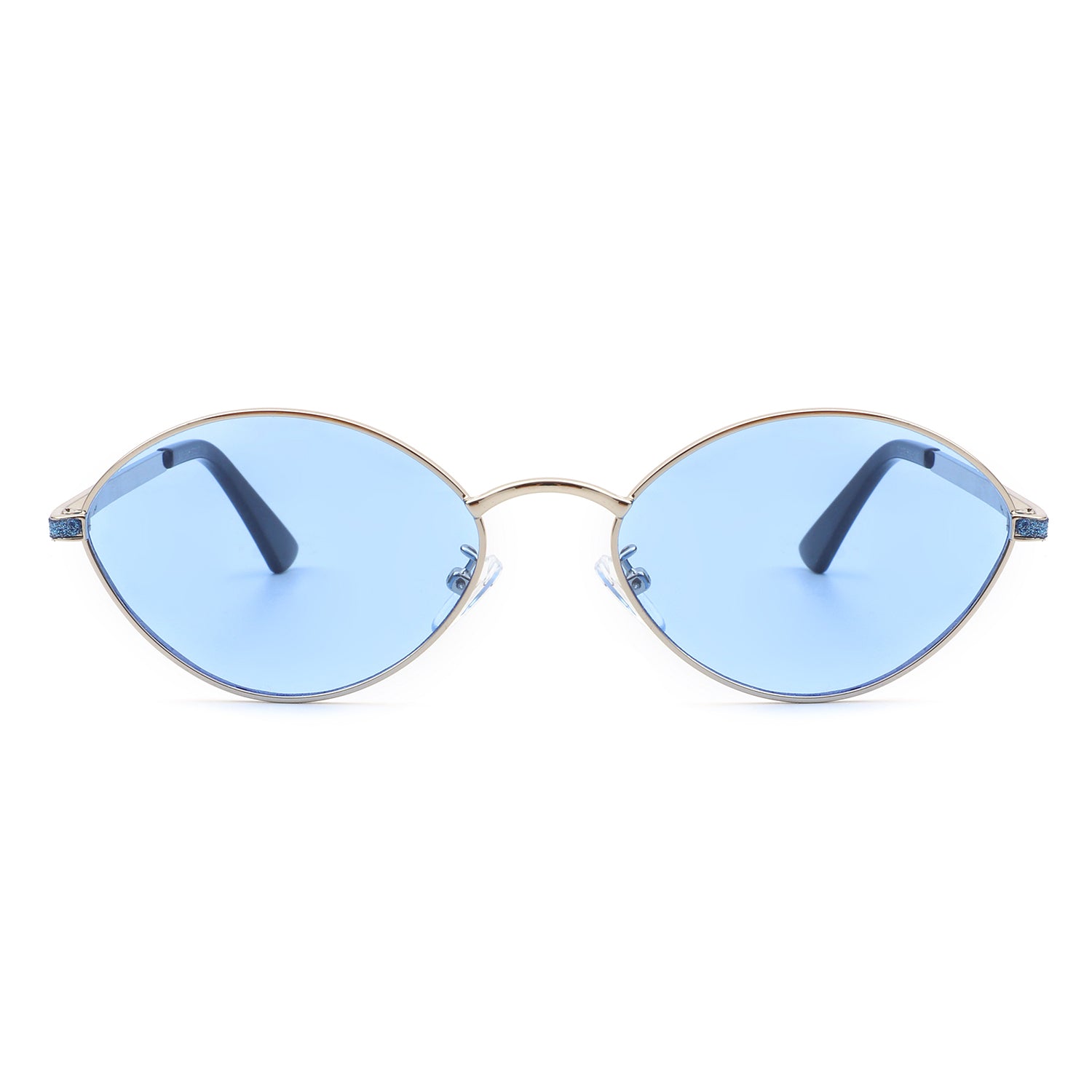 Ufril Oval Retro Geometric Round Glitter Fashion Sunglasses with a stylish design and UV protection.