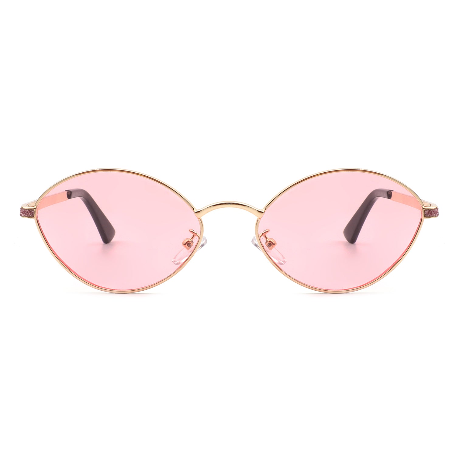 Ufril Oval Retro Geometric Round Glitter Fashion Sunglasses with a stylish design and UV protection.