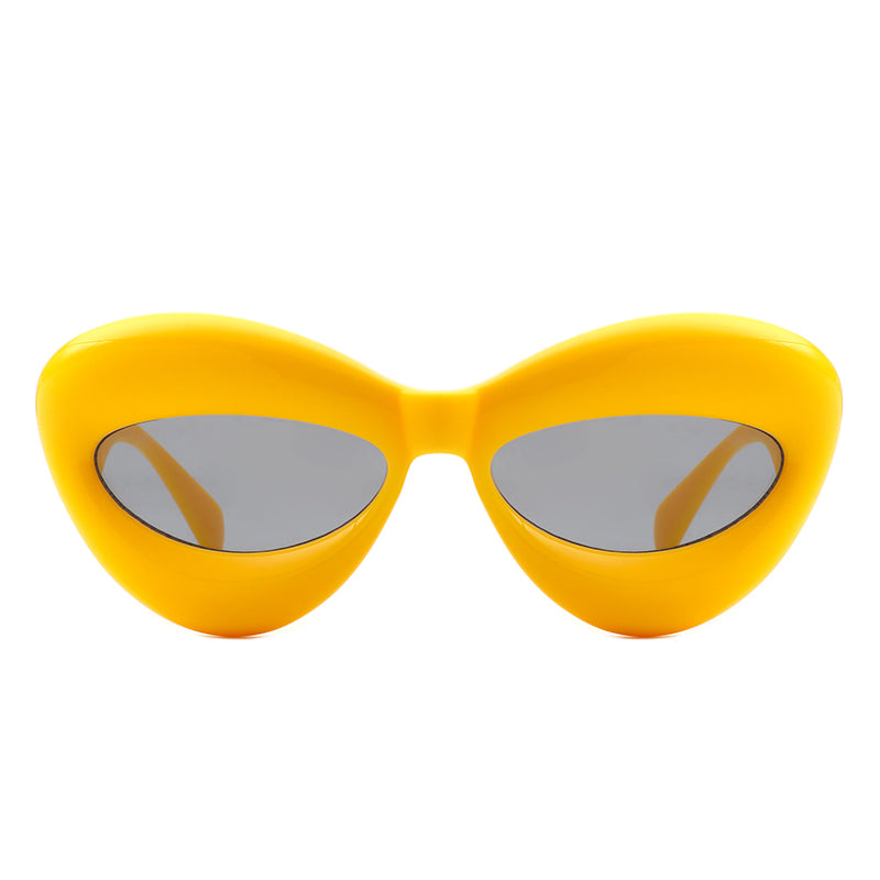 Vexa Oversized Irregular Lips Shape Women's Sunglasses with a playful lips design and thick candy-colored frame.