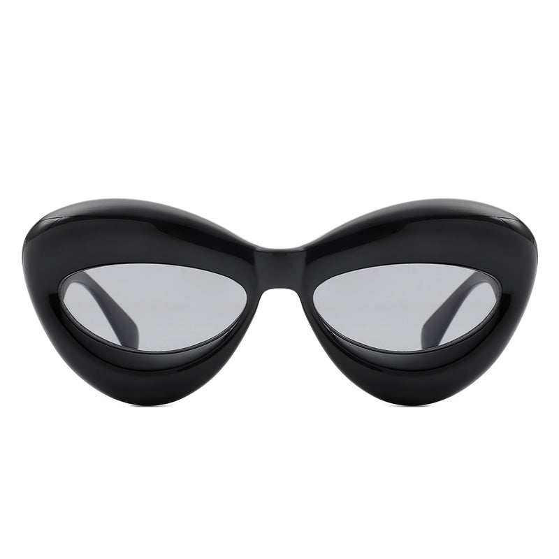 Vexa Oversized Irregular Lips Shape Women's Sunglasses with a playful lips design and thick candy-colored frame.