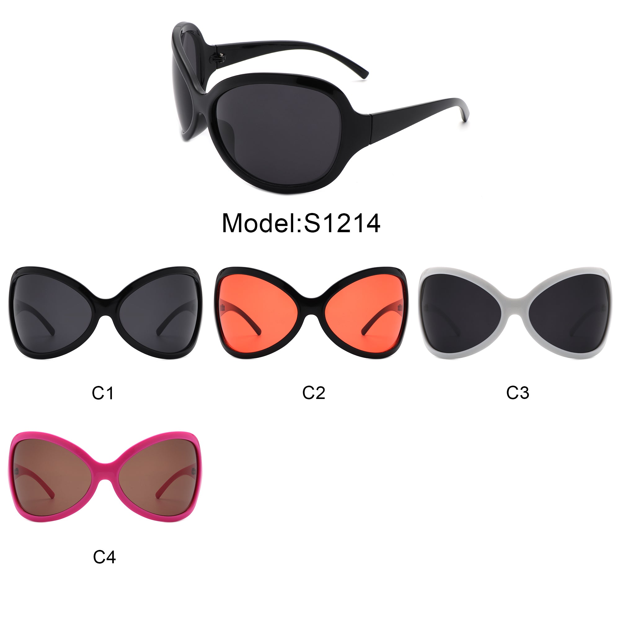 A pair of oversized oval sunglasses in a stylish Y2K design, featuring a wrap-around frame for comfort and UV protection.