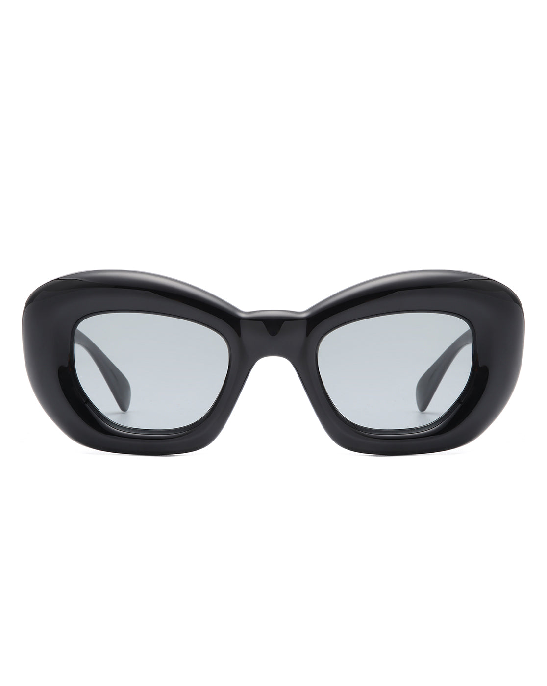 Xenith Women's Fashion Square Thick Frame Cat Eye Sunglasses in stylish packaging with microfiber cleaning cloth and pouch.