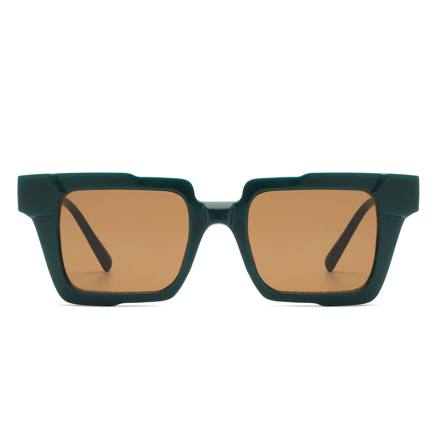 Xeno Flat Top Geometric Fashion Square Sunglasses with stylish flat top design and polycarbonate lenses, perfect for sun protection.