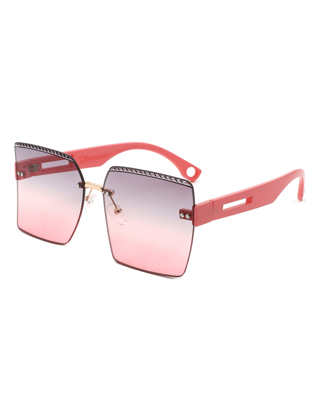 Zephyr oversized tinted curved lens square fashion sunglasses with a stylish design, showcasing their unique curvature and large lenses.