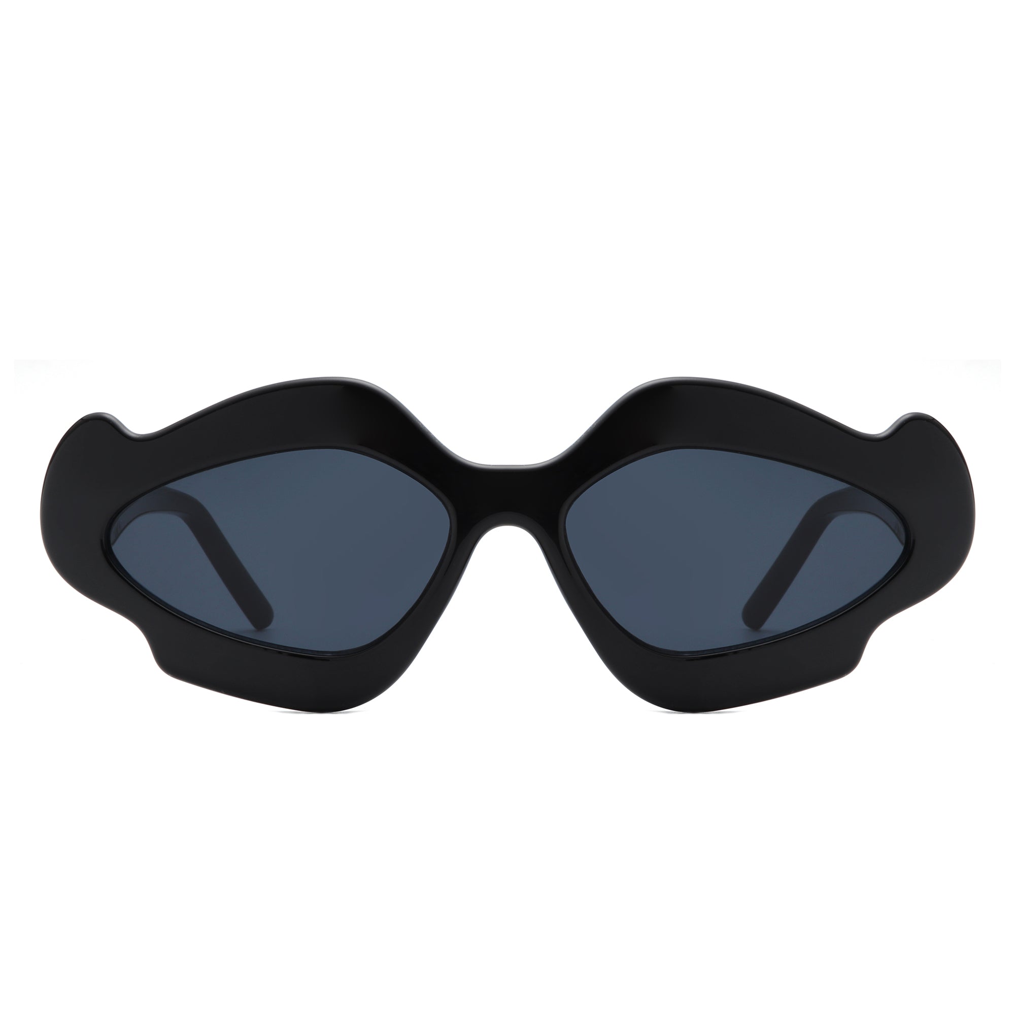 Zyrith Geometric Wavy Designed Women's Sunglasses featuring a unique wavy frame and stylish polycarbonate lenses.