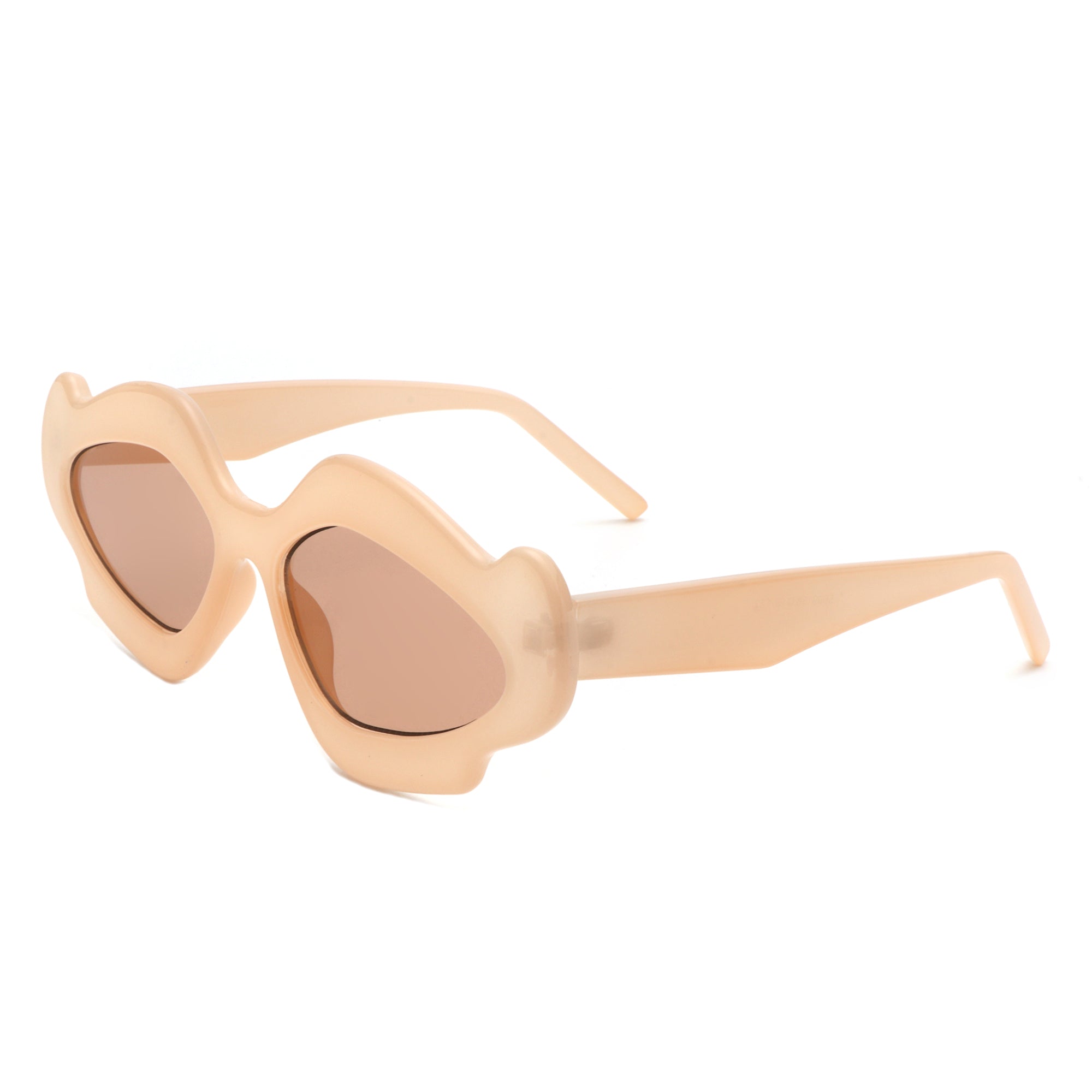 Zyrith Geometric Wavy Designed Women's Sunglasses featuring a unique wavy frame and stylish polycarbonate lenses.