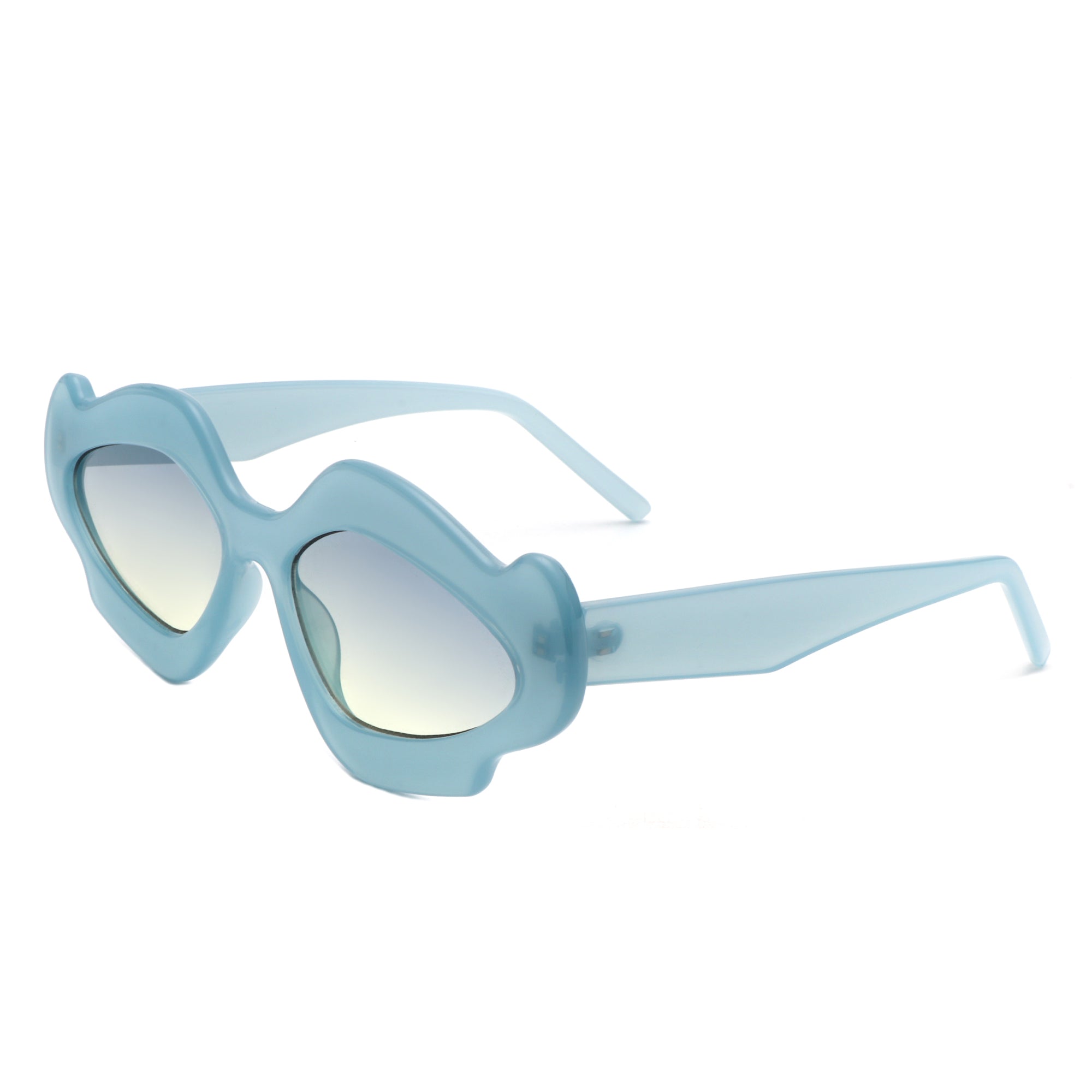 Zyrith Geometric Wavy Designed Women's Sunglasses featuring a unique wavy frame and stylish polycarbonate lenses.