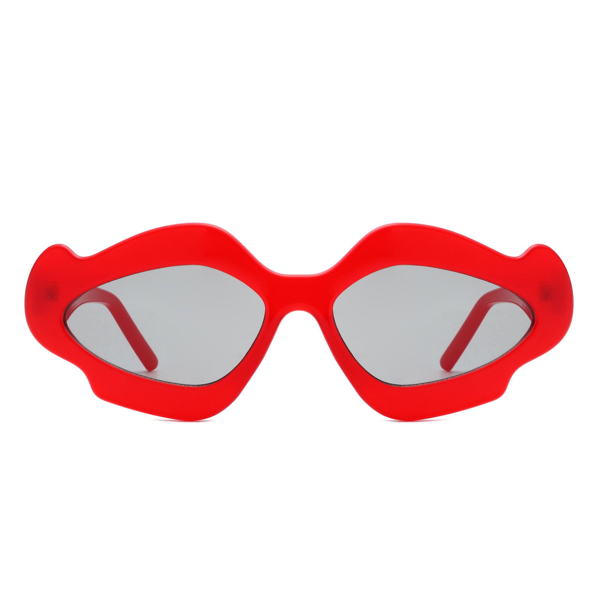 Zyrith Geometric Wavy Designed Women's Sunglasses featuring a unique wavy frame and stylish polycarbonate lenses.