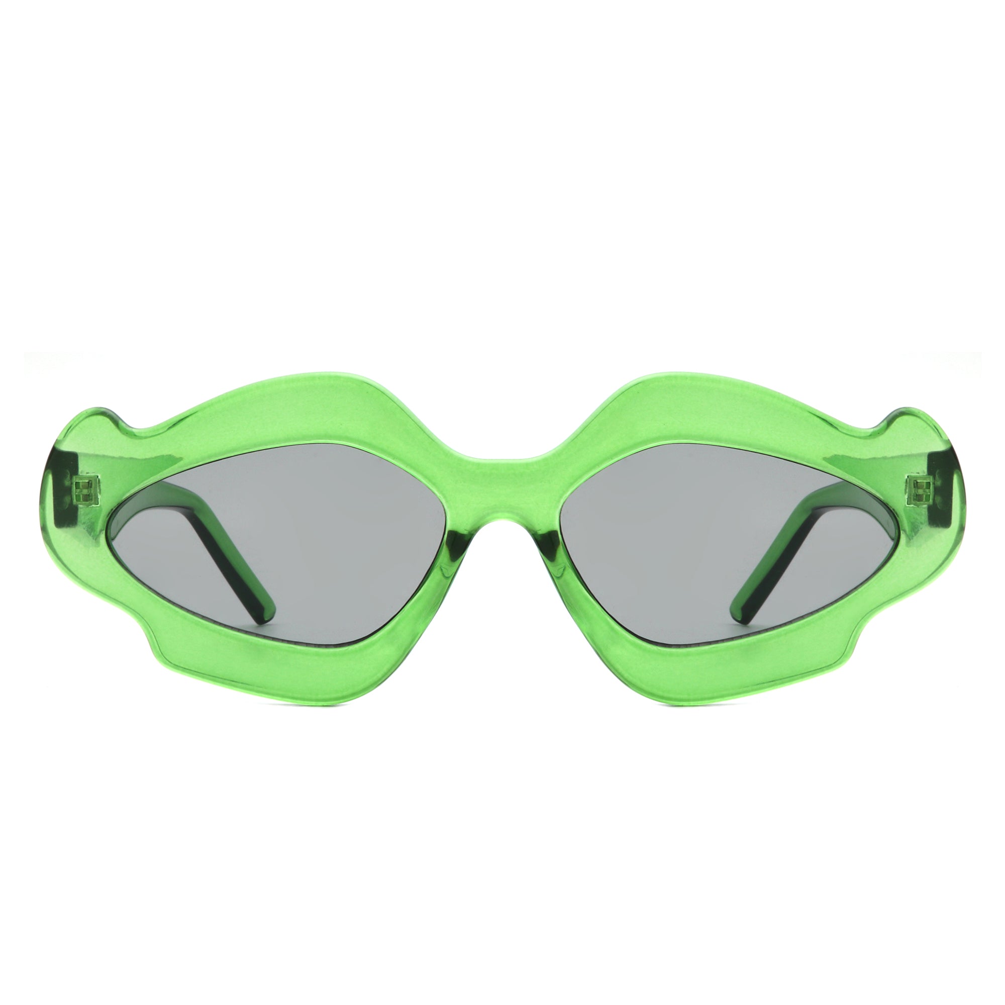 Zyrith Geometric Wavy Designed Women's Sunglasses featuring a unique wavy frame and stylish polycarbonate lenses.