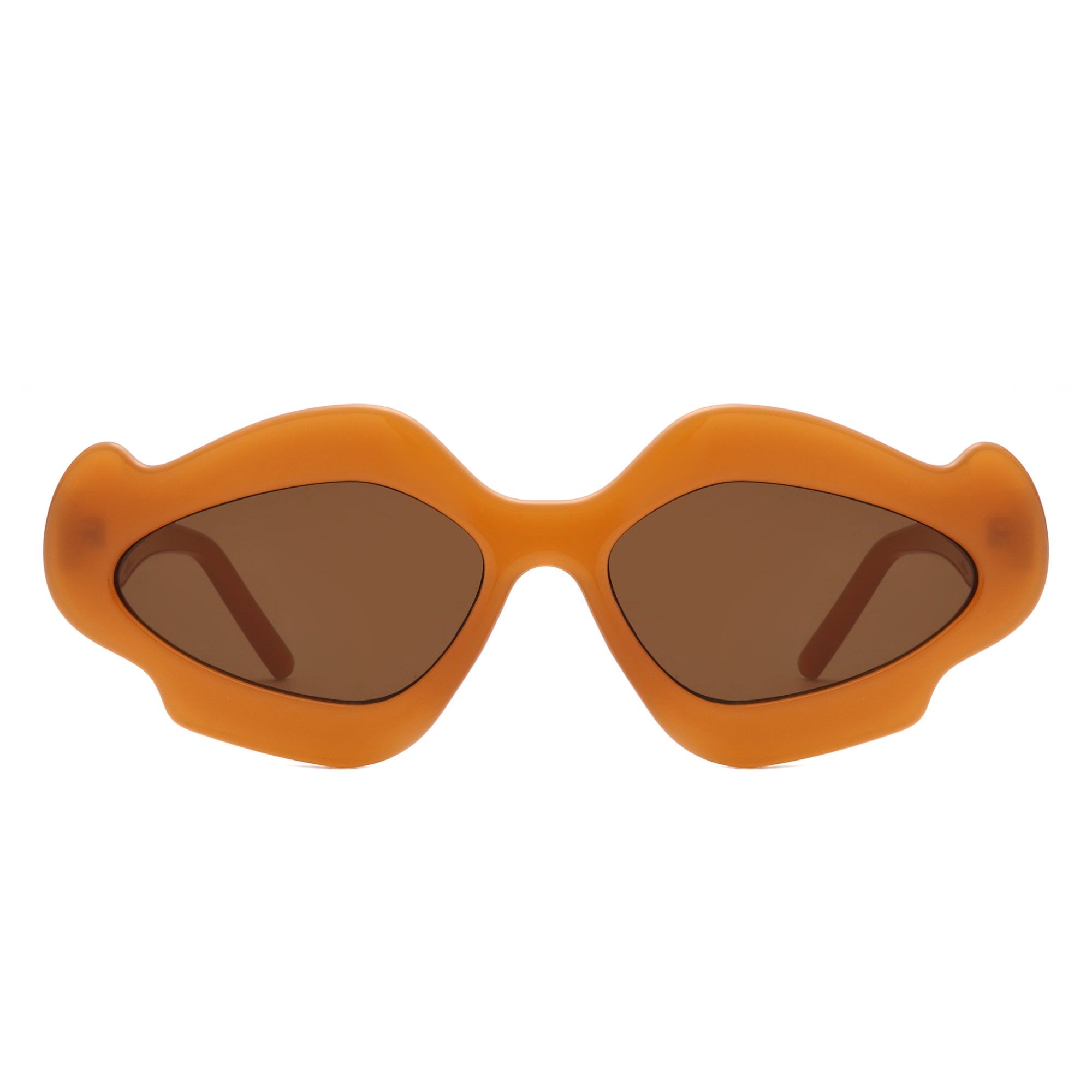 Zyrith Geometric Wavy Designed Women's Sunglasses featuring a unique wavy frame and stylish polycarbonate lenses.