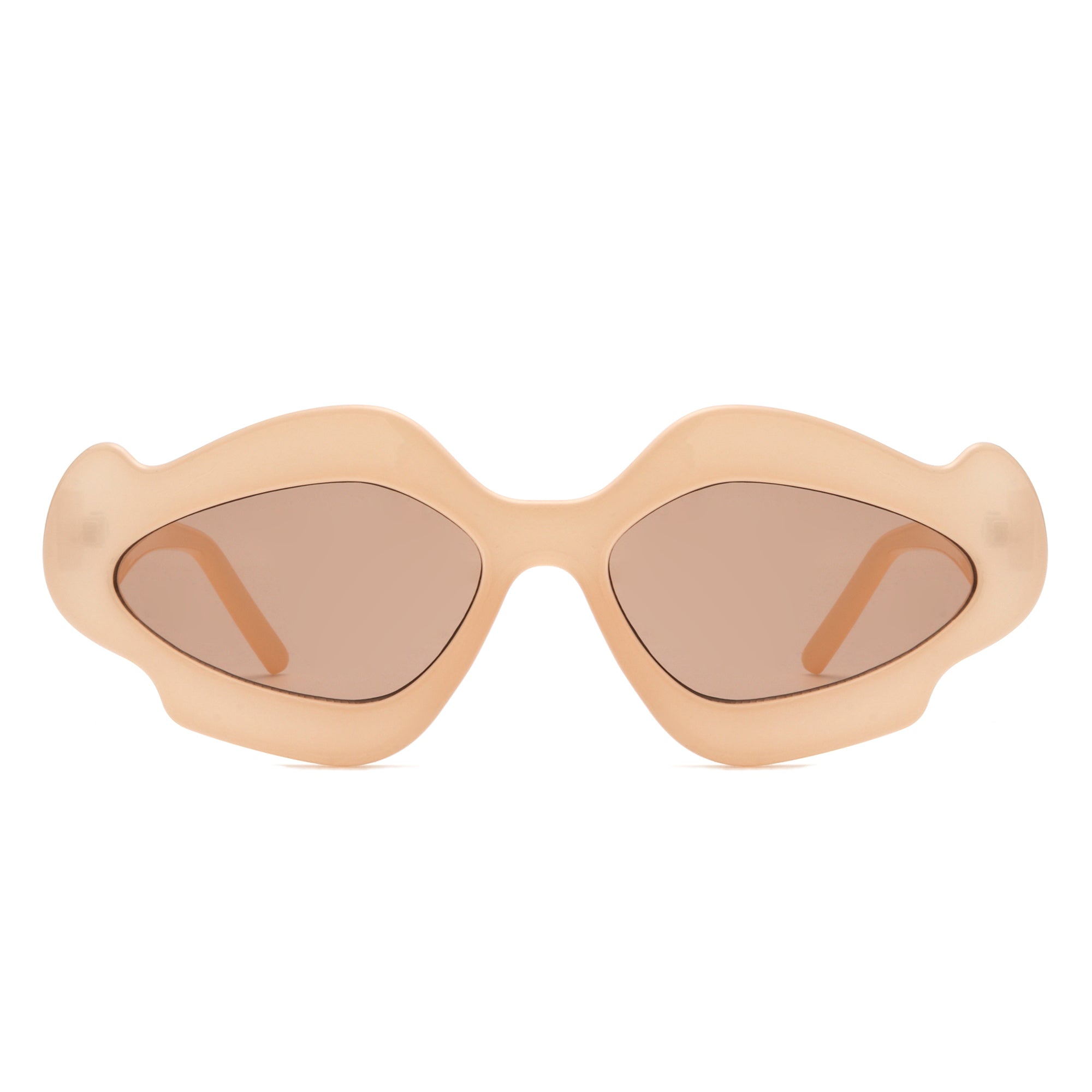 Zyrith Geometric Wavy Designed Women's Sunglasses featuring a unique wavy frame and stylish polycarbonate lenses.