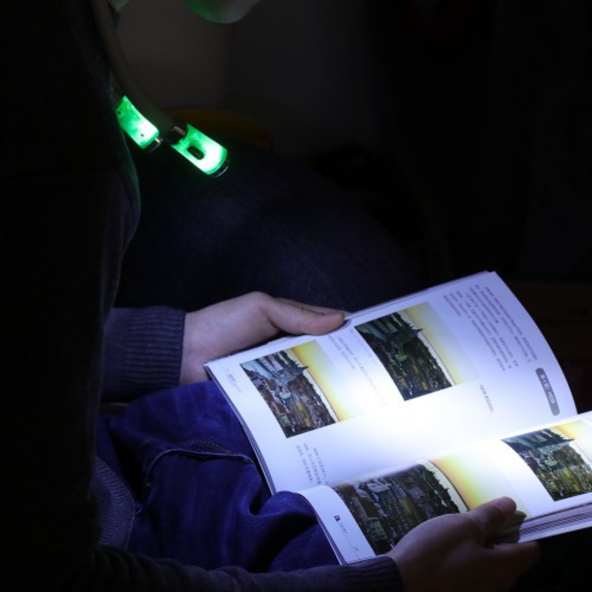 Hands-Free LED Flexible Neck Light worn around the neck, showcasing its flexible design and bright LED lights.