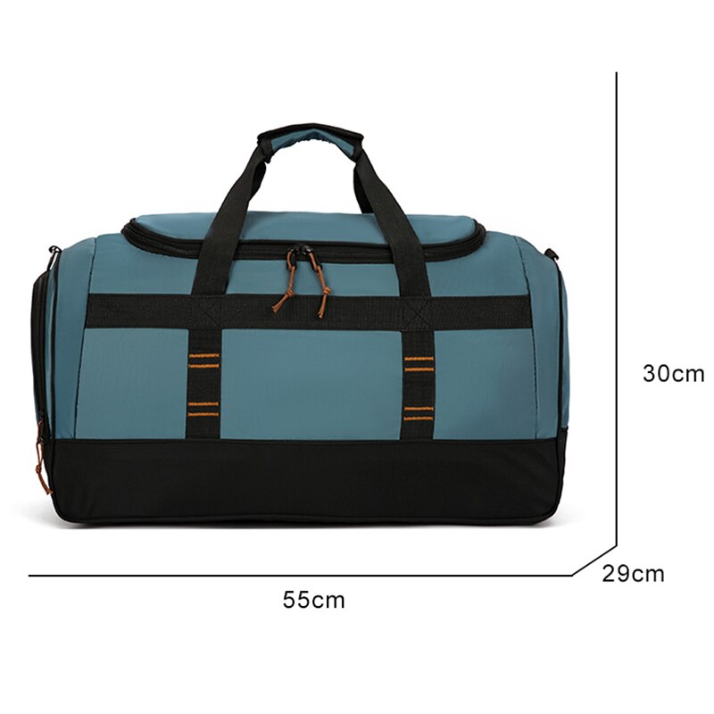 Oxford Cloth Waterproof Men Travel Bag in solid color, showcasing its large capacity and zipper closure, ideal for travel and business use.