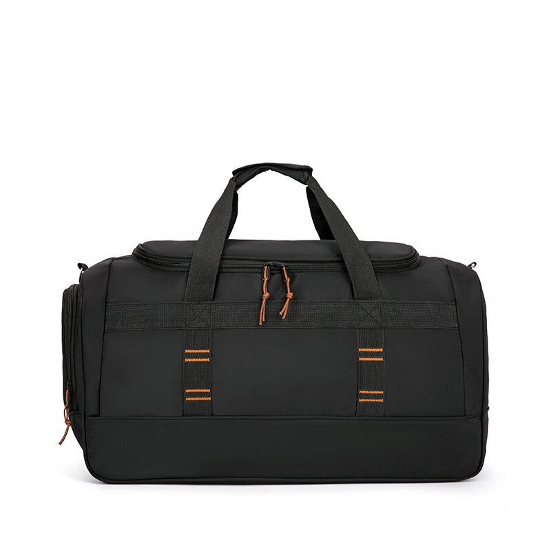 Oxford Cloth Waterproof Men Travel Bag in solid color, showcasing its large capacity and zipper closure, ideal for travel and business use.