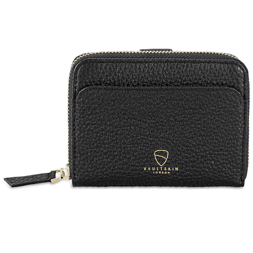 BELGRAVIA Zipper Wallet made of premium Italian leather with RFID protection, featuring a magnetic clasp and multiple card slots.