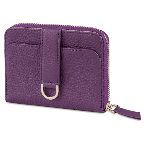 BELGRAVIA Zipper Wallet made of premium Italian leather with RFID protection, featuring a magnetic clasp and multiple card slots.