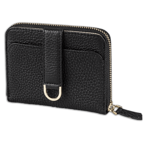BELGRAVIA Zipper Wallet made of premium Italian leather with RFID protection, featuring a magnetic clasp and multiple card slots.
