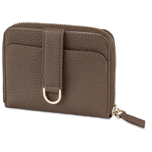 BELGRAVIA Zipper Wallet made of premium Italian leather with RFID protection, featuring a magnetic clasp and multiple card slots.