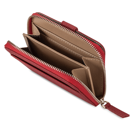 BELGRAVIA Zipper Wallet made of premium Italian leather with RFID protection, featuring a magnetic clasp and multiple card slots.