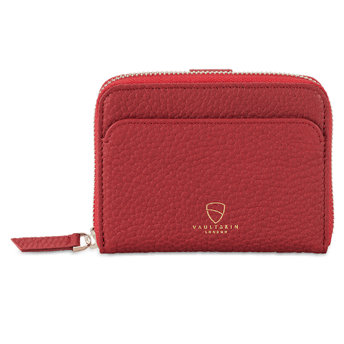 BELGRAVIA Zipper Wallet made of premium Italian leather with RFID protection, featuring a magnetic clasp and multiple card slots.