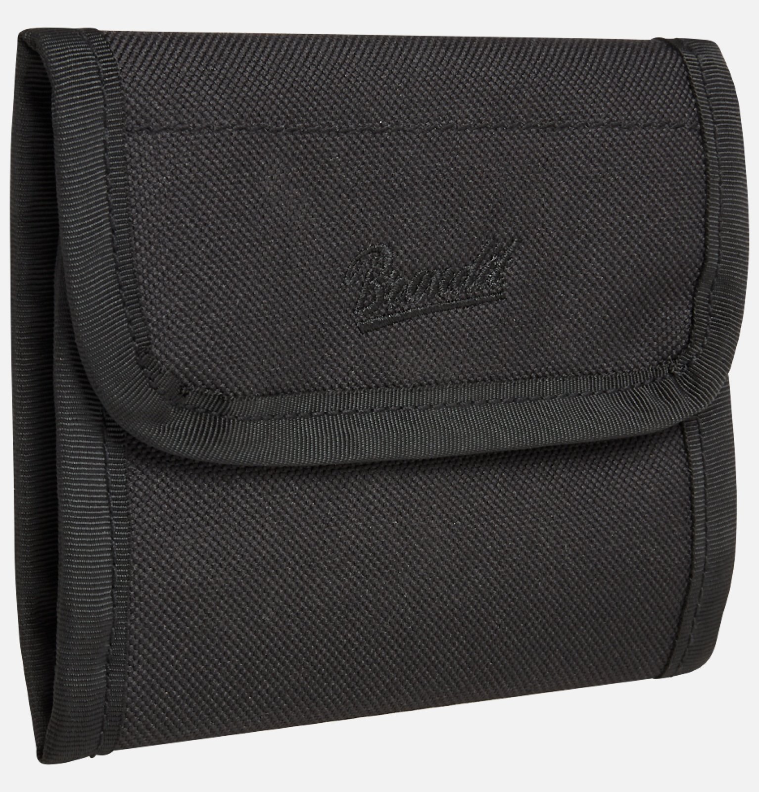 Brandit Wallet no. 5 in robust 600DEN polyester, featuring multiple compartments, zip coin section, and stylish design.