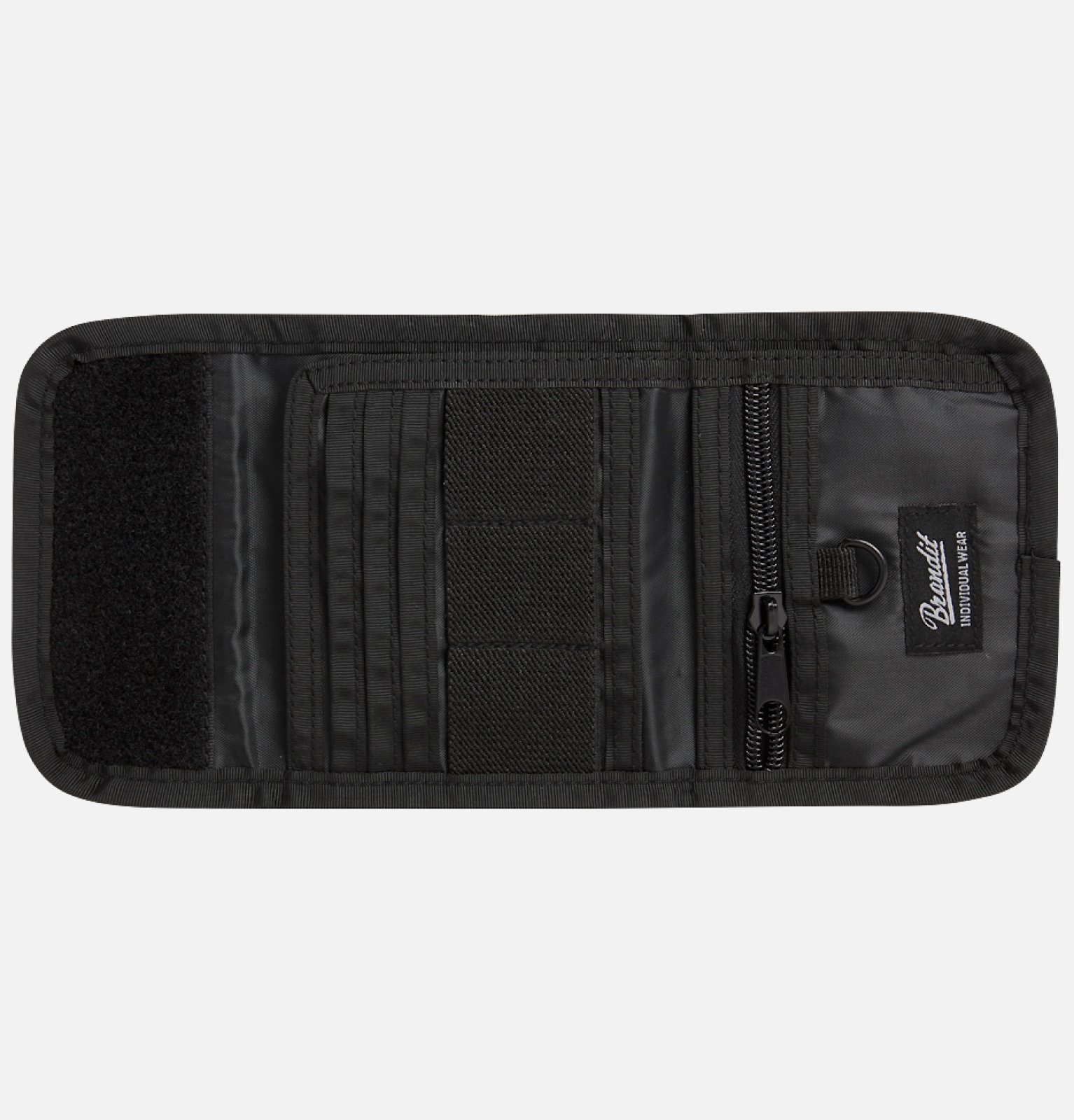 Brandit Wallet no. 5 in robust 600DEN polyester, featuring multiple compartments, zip coin section, and stylish design.