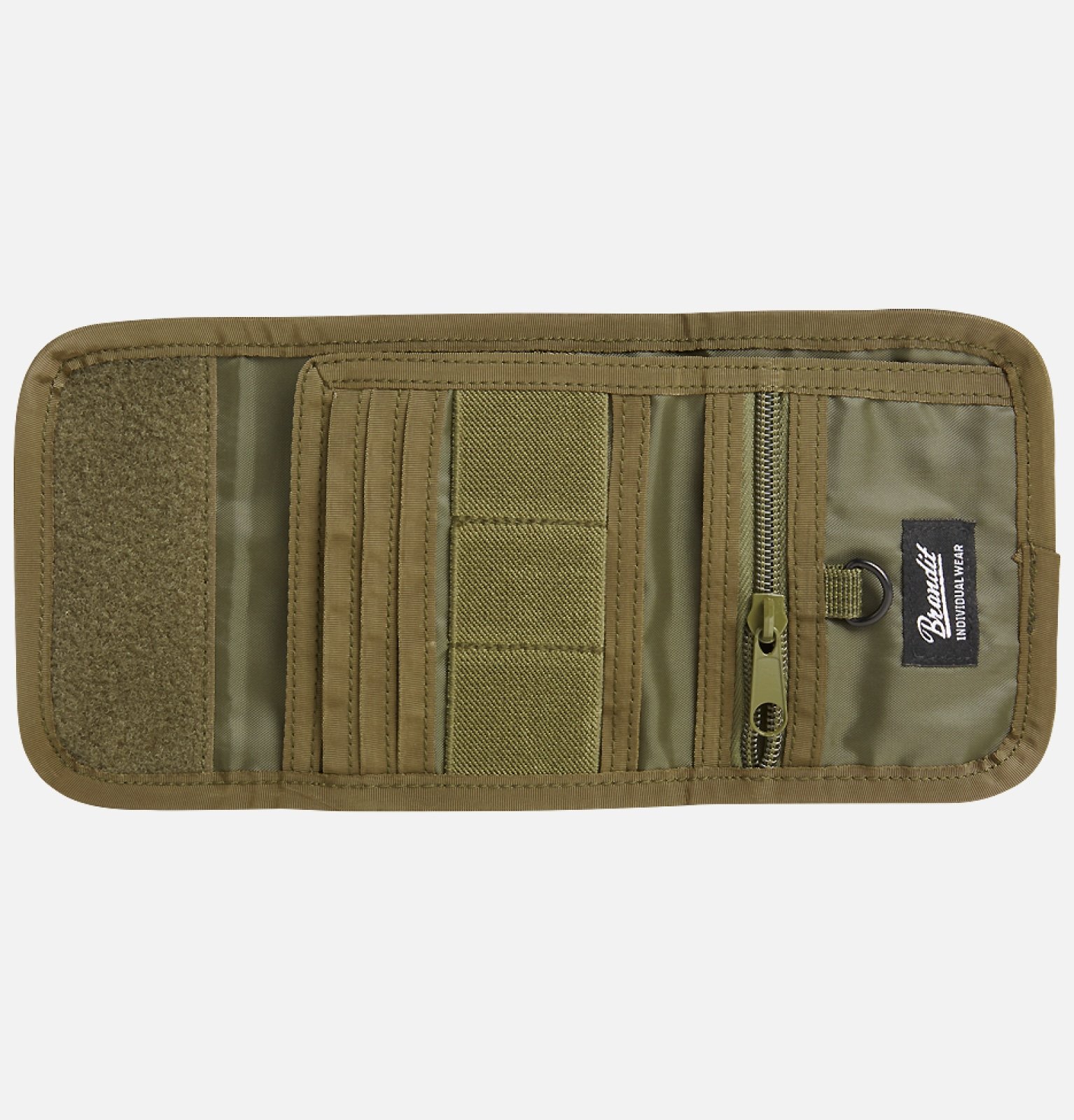 Brandit Wallet no. 5 in robust 600DEN polyester, featuring multiple compartments, zip coin section, and stylish design.